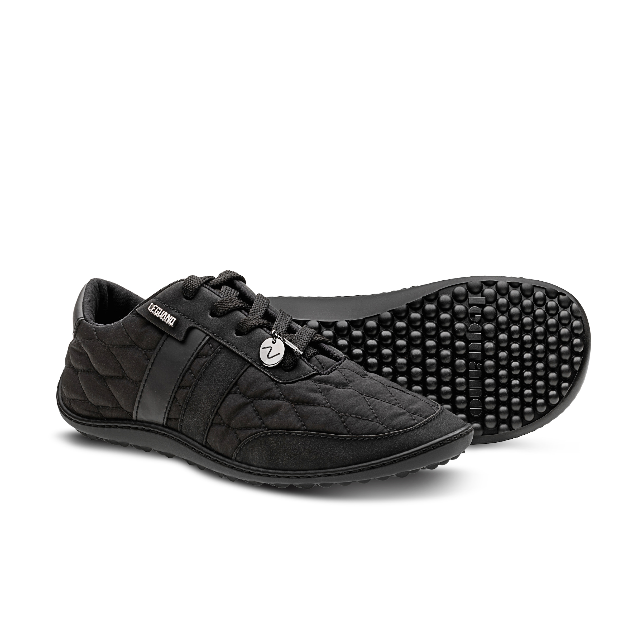 Leguano Barfußschuh »NIGHTSTEP«  Schnürschuh mit Ziersteppung und Logo-Anhänger