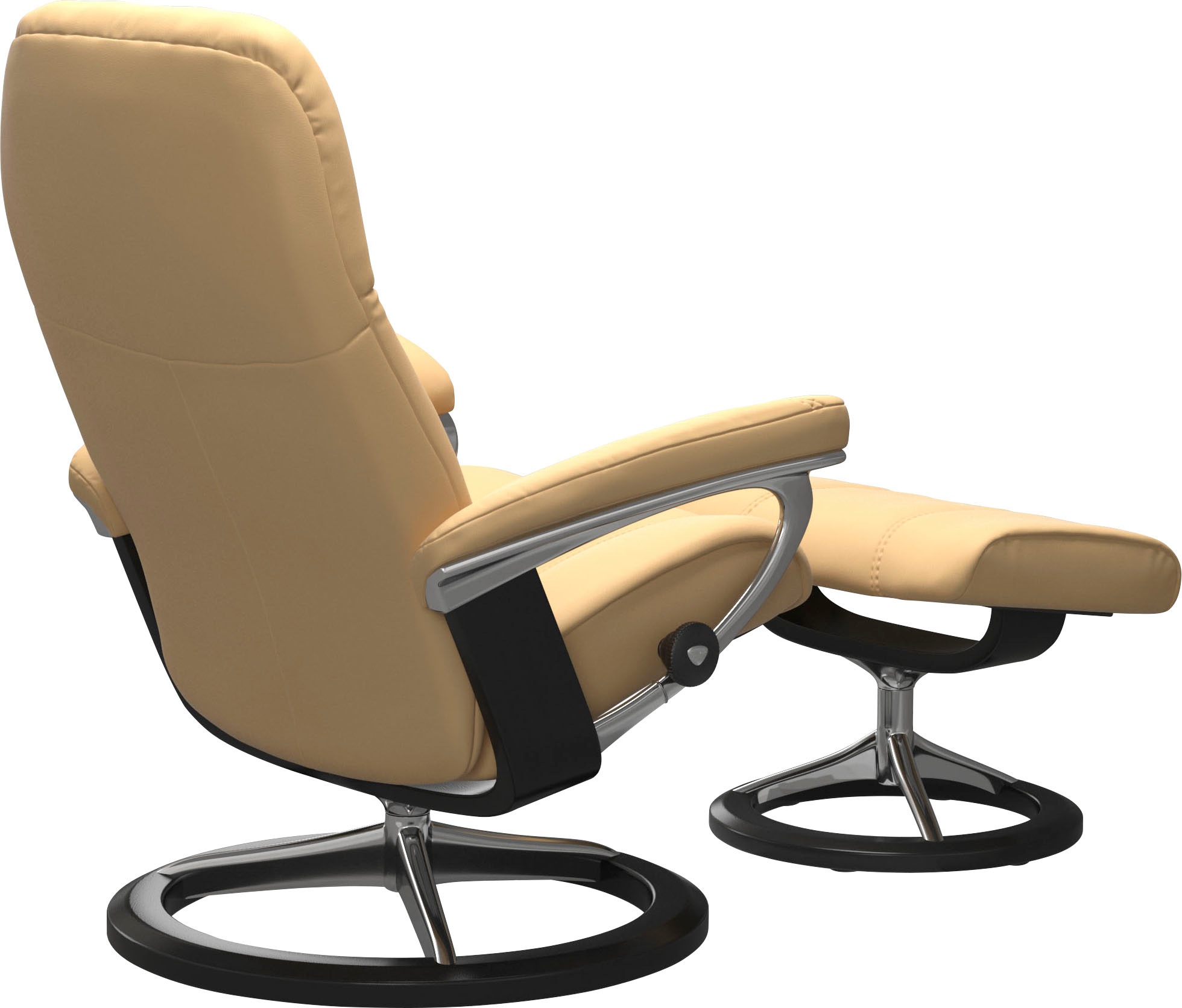 Stressless® Relaxsessel »Consul«, (Set, Relaxsessel mit Hocker), mit Hocker, mit Signature Base, Größe S, Gestell Schwarz