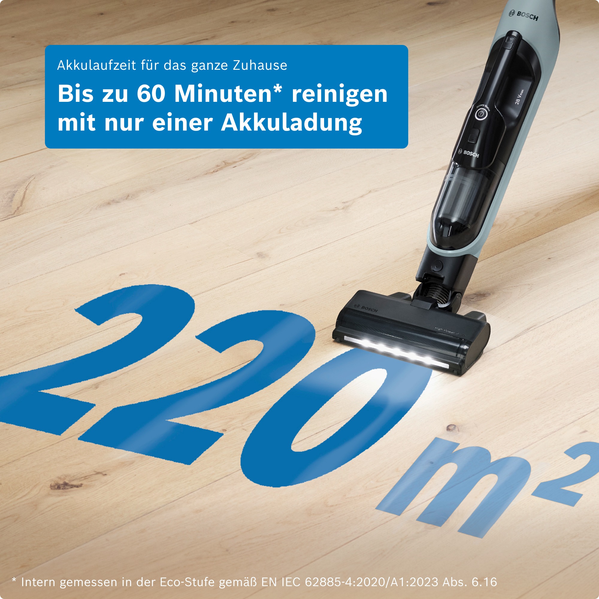 BOSCH Akku-Stielstaubsauger »Flexxo Serie 4 BCH4FM28/BCH4SM28, 2in1 Akku-Staubsauger, freistehend« kabellos, integriertes Zubehör, beutellos, 60 Min. Laufzeit