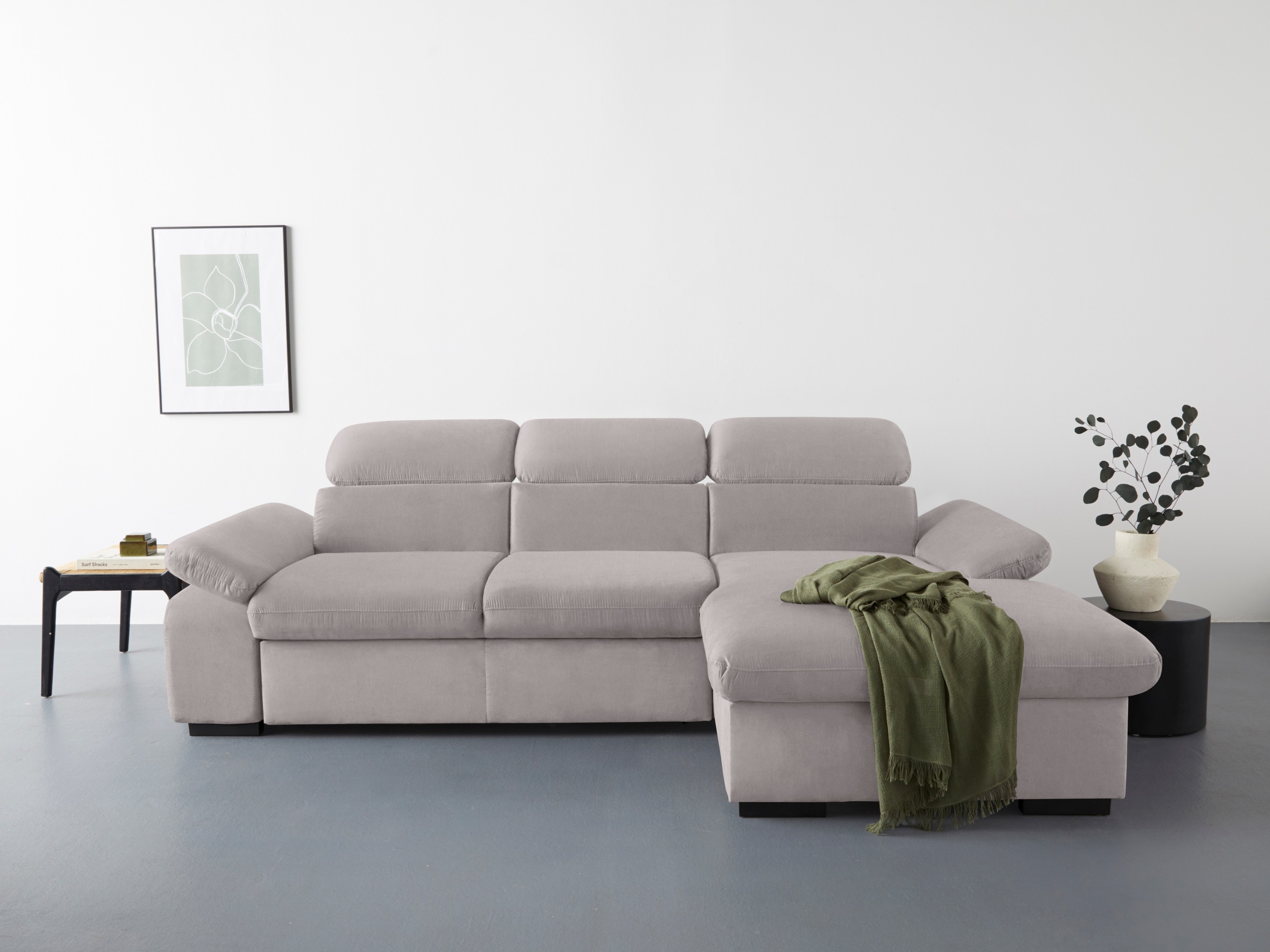 COTTA Ecksofa »Lola L-Form mit Kopfteilfunktion & Hocker«, (Set, mit Hocker günstig online kaufen