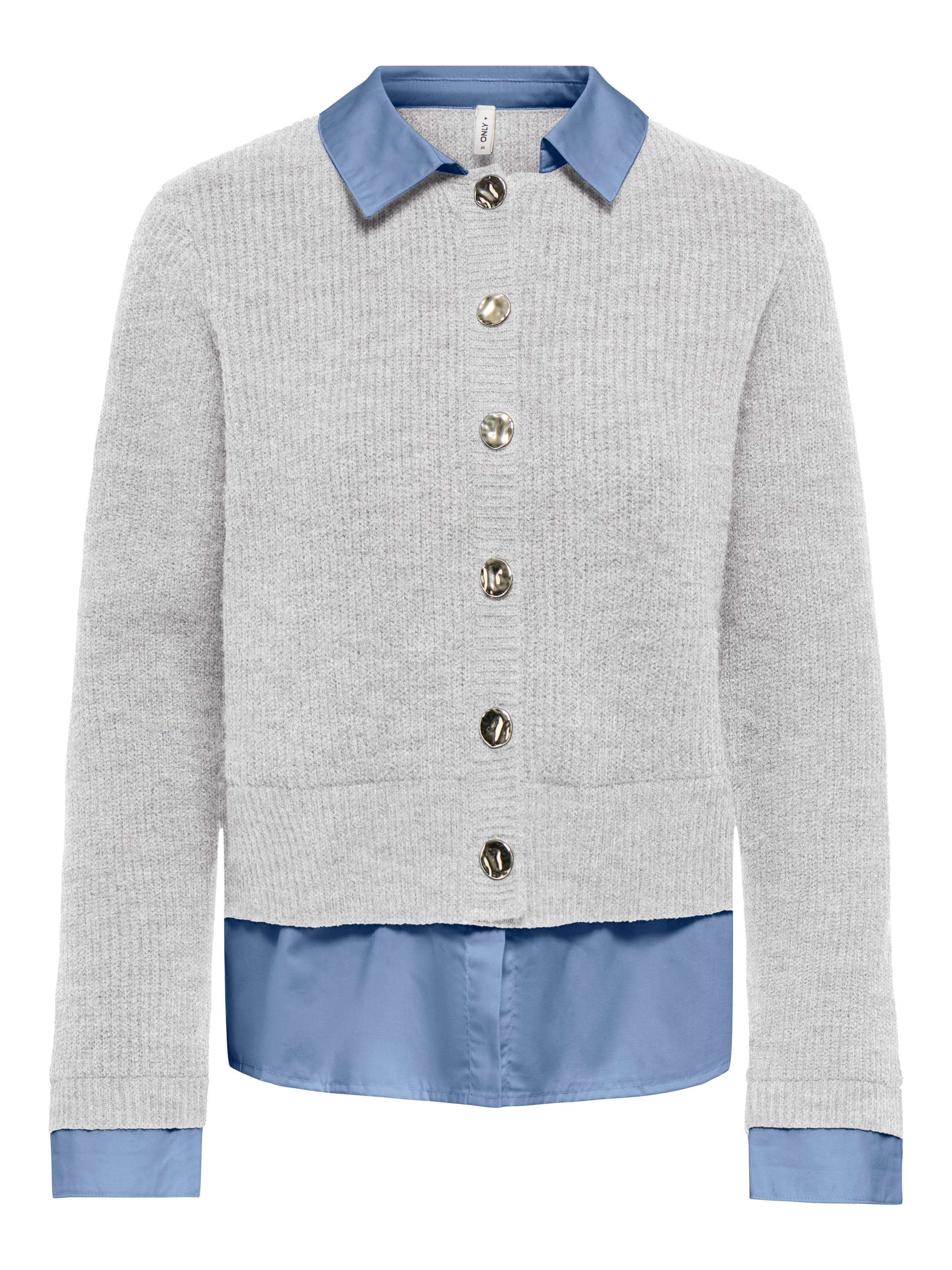 ONLY Strickjacke »ONLALIVIA LS WOVEN MIX CARDIGAN CS KNT« Materialmix, regular fit
