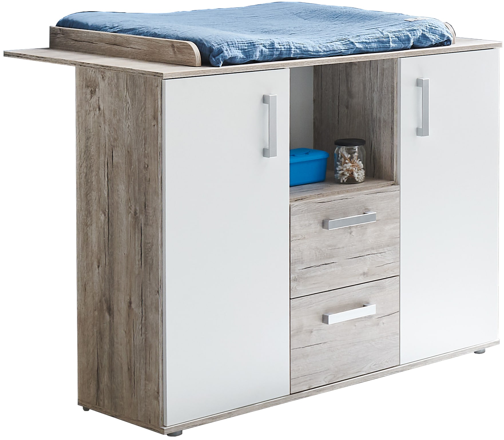 arthur berndt Babyzimmer-Komplettset »Bente«, (Set, 3 tlg., Kinderbett, Schrank, Wickelkommode), Made in Germany; mit Kinderbett, Schrank und Wickelkommode