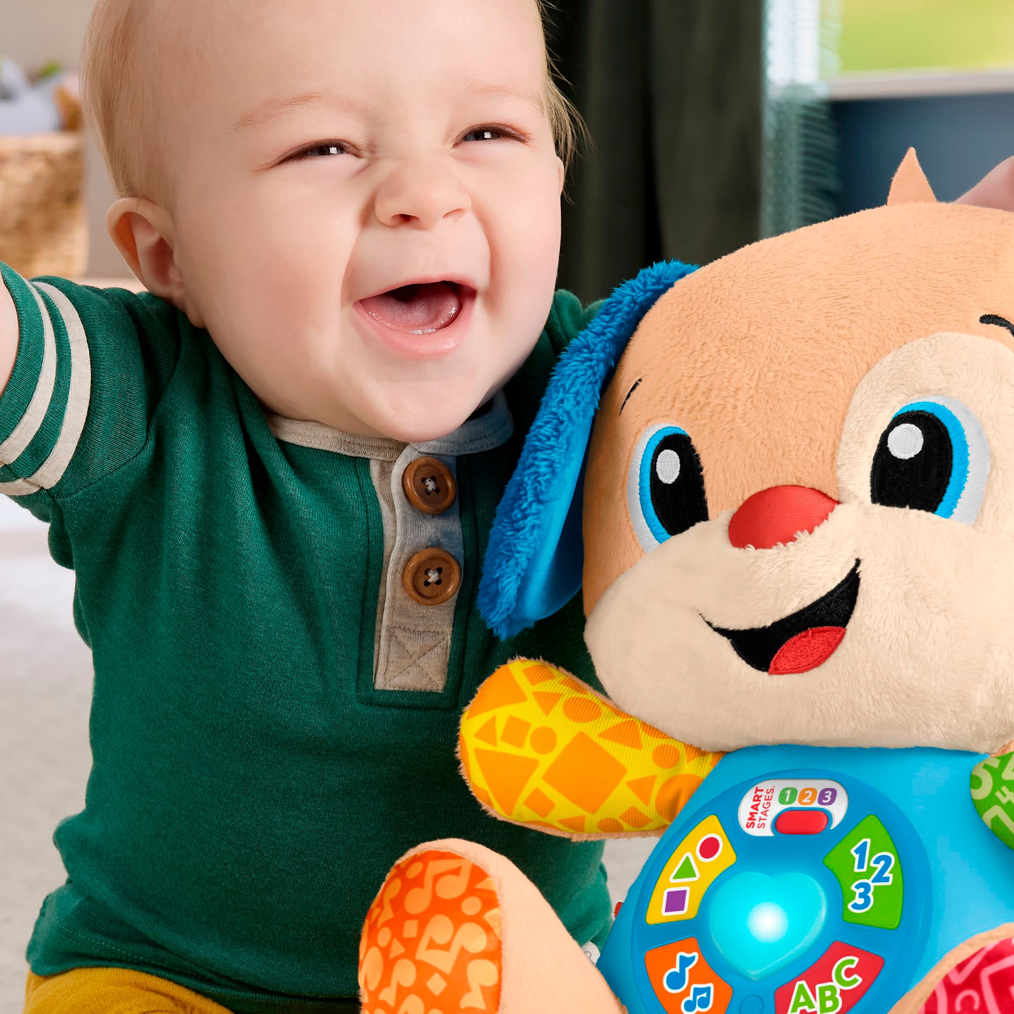 Fisher-Price® Kuscheltier »Lernspaß Hündchen (D, F, E, I, DU)«, mit Licht- und Soundeffekten