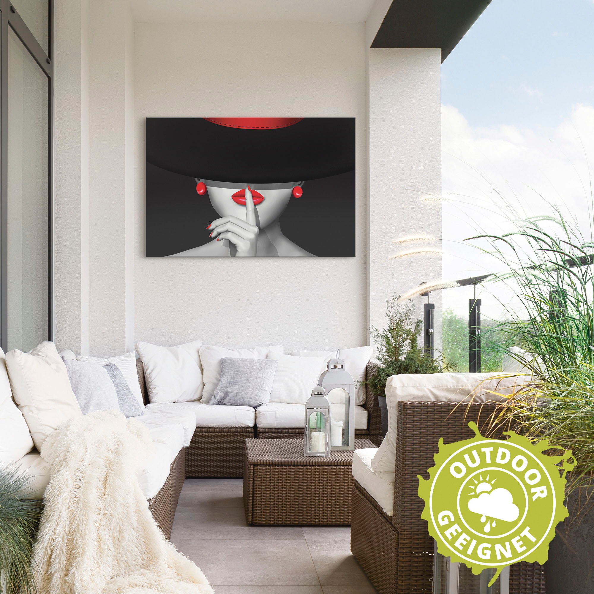 Artland Wandbild »Sei still«, Frau, (1 St.), als Alubild, Outdoorbild, Leinwandbild, Poster, Wandaufkleber