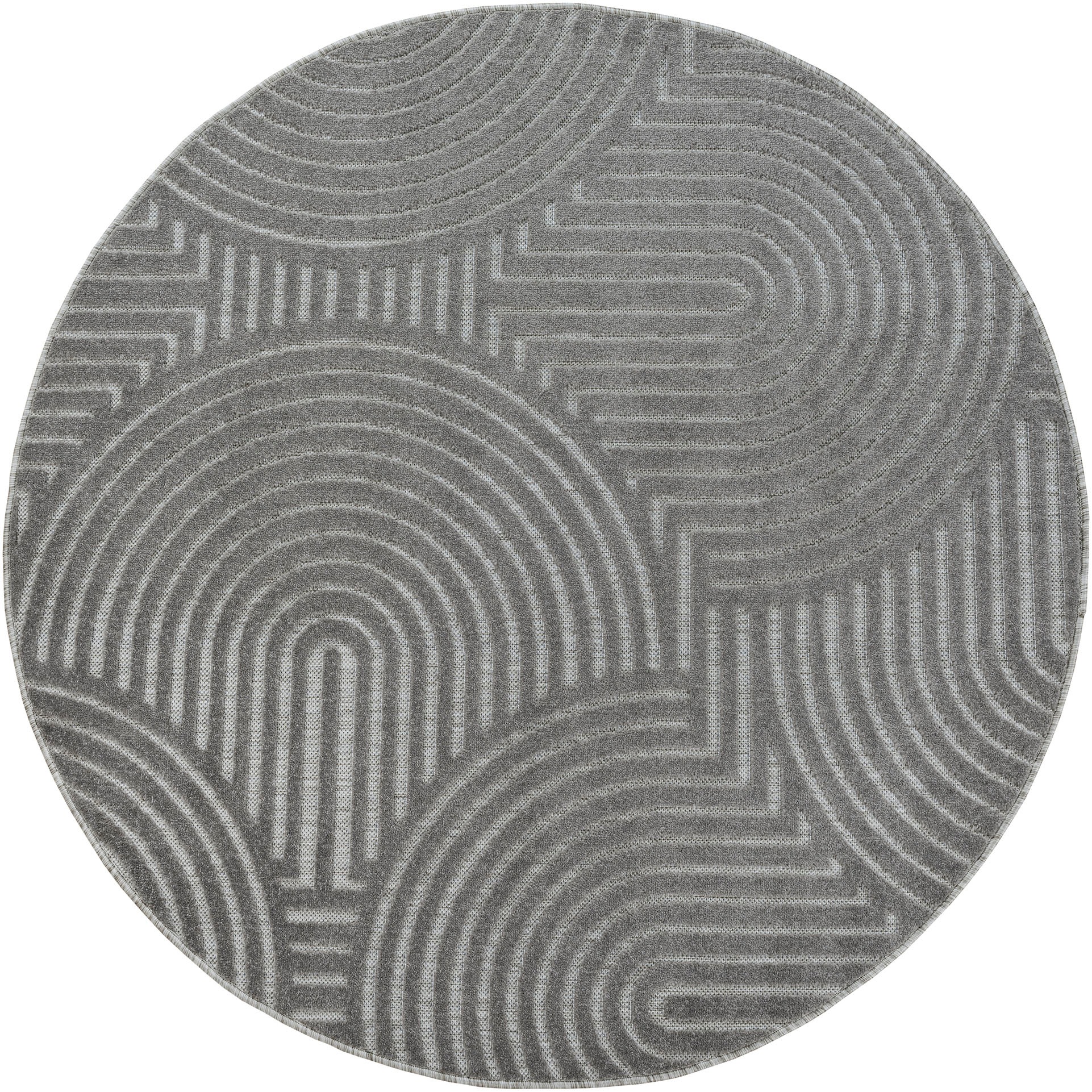 Sanat Teppich »Berlin«, rund, 6 mm Höhe, In -und Outdoor geeignet, Außenbereich,Terasse, Balkon, modern
