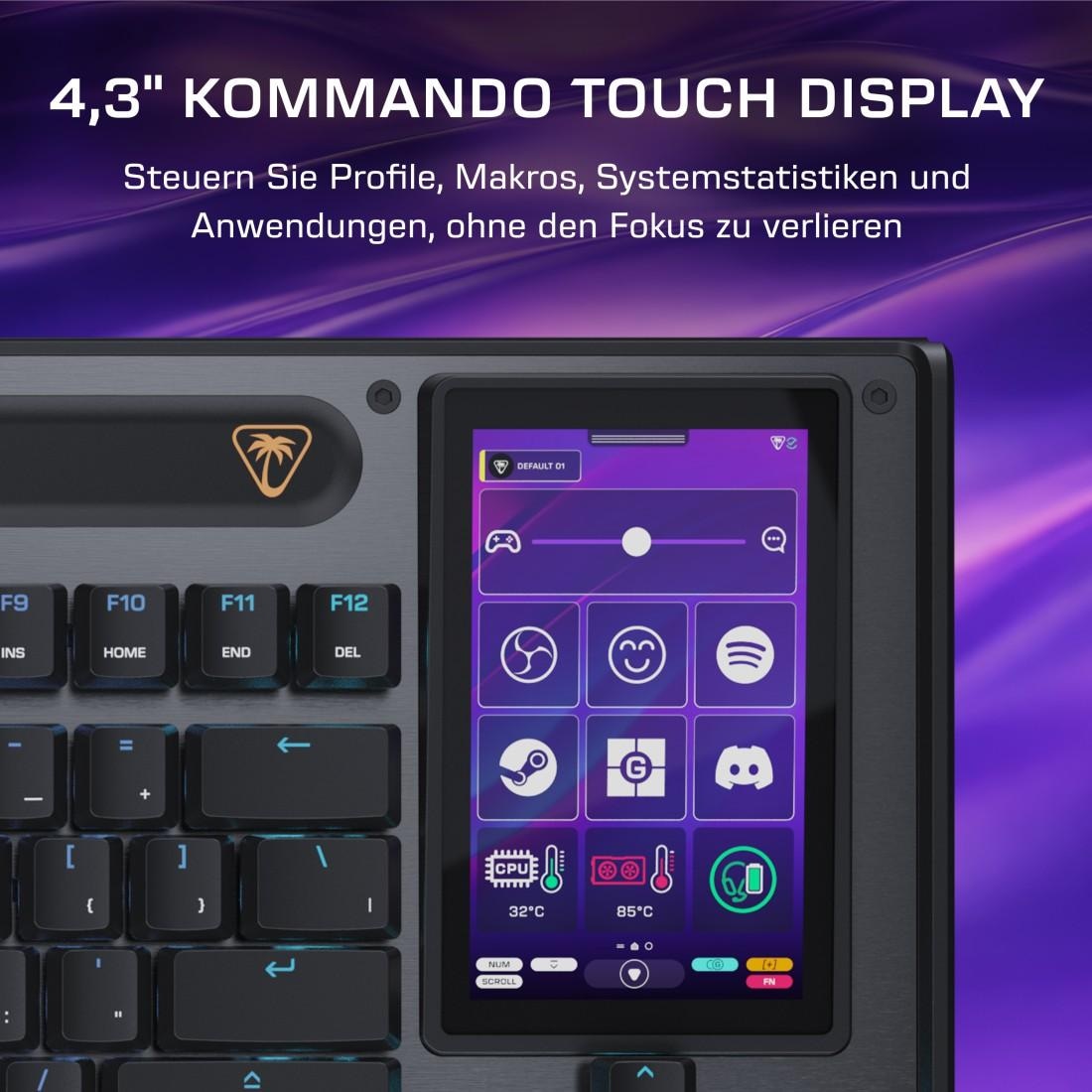 Turtle Beach Gaming-Tastatur »Command KB7 TKL« (Angenehmes Tippen | Handgelenkauflage | Makro-Tasten)