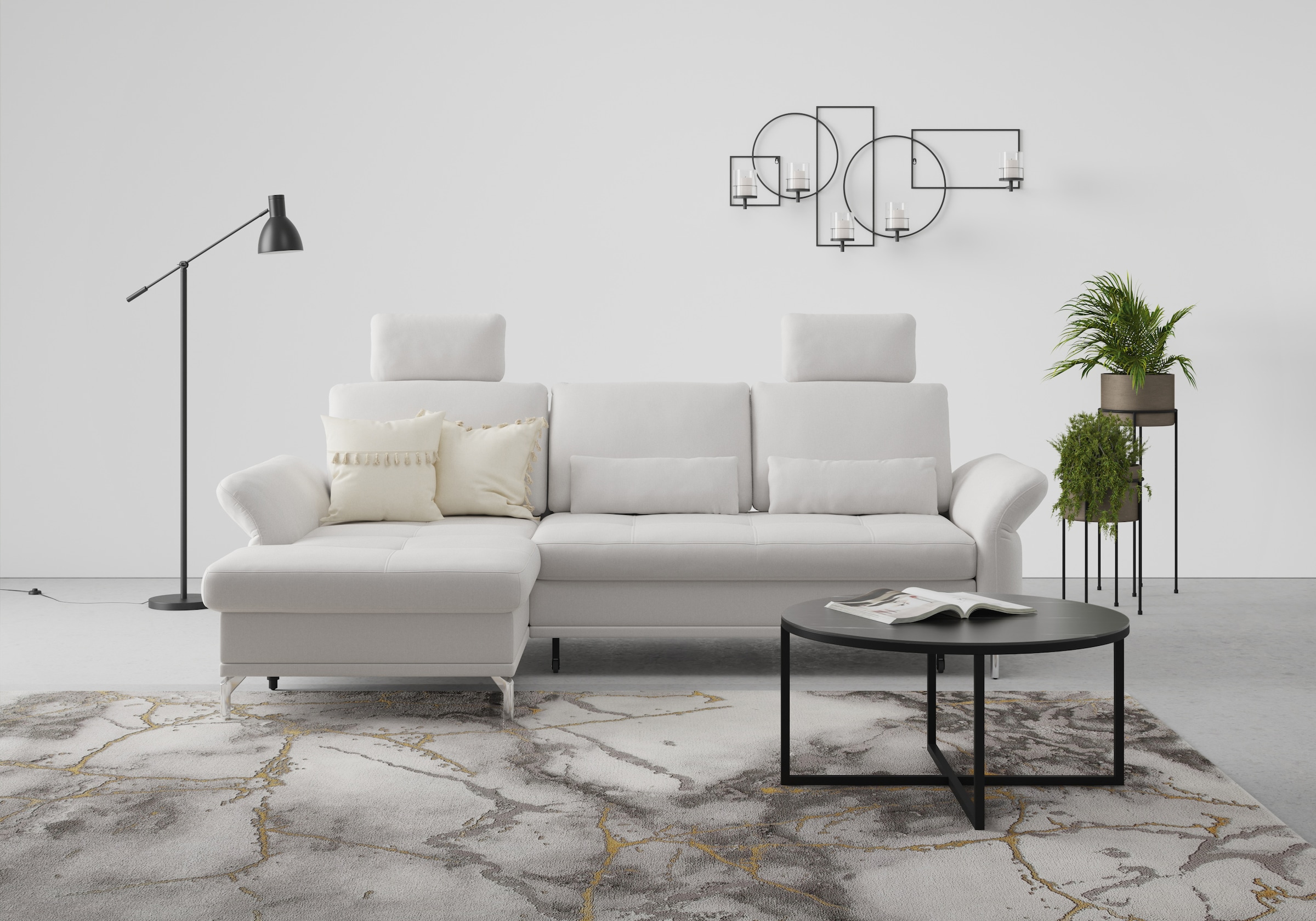 INOSIGN Ecksofa »Palm Beach L-Form«, Federkern, mit Sitztiefenverstellung, wahlweise mit Bettfunktion