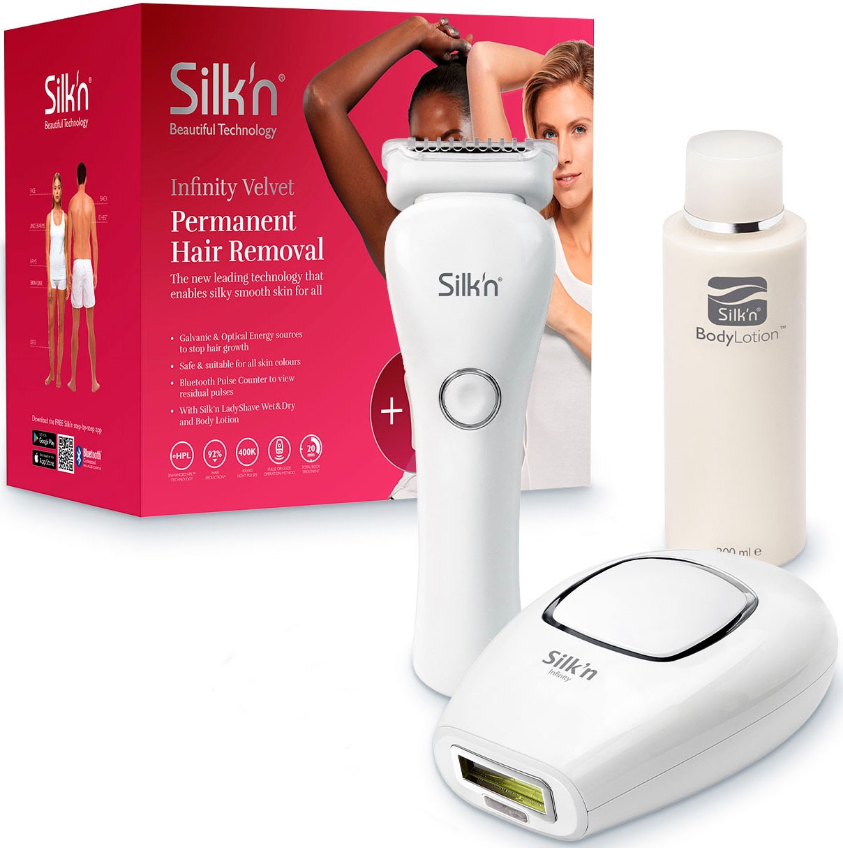 Silk'n IPLHaarentferner »Infinity Velvet«, 400.000 Lichtimpulse bequem