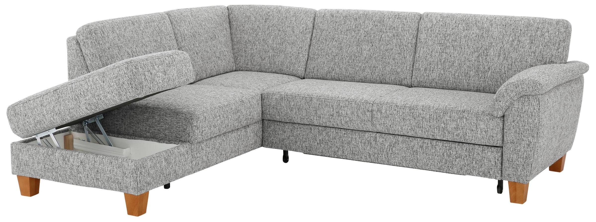 Home affaire Ecksofa »Alta L-Form«, mit Federkern und Kontrastnaht, Füße Buche eichefarben