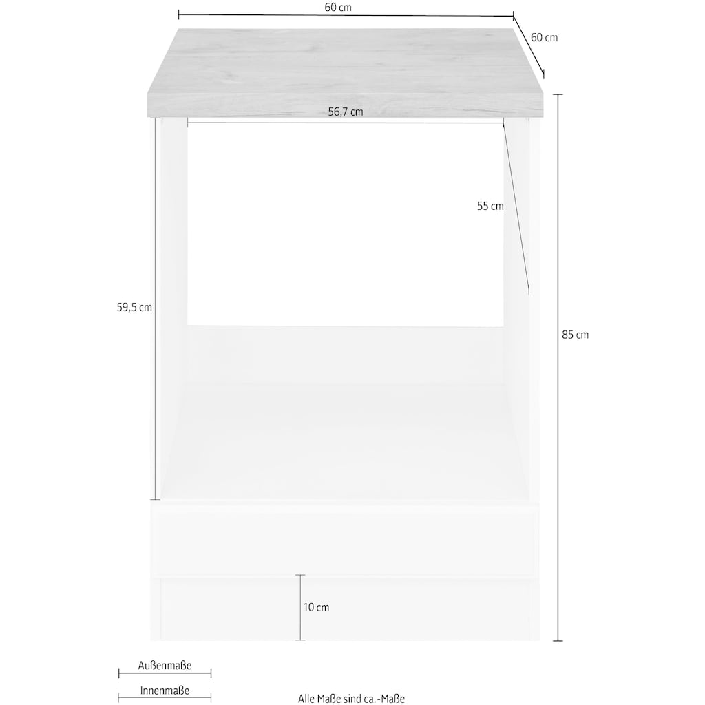 wiho Küchen Herdumbauschrank »Erla«, 60 cm breit mit Kassettenfront