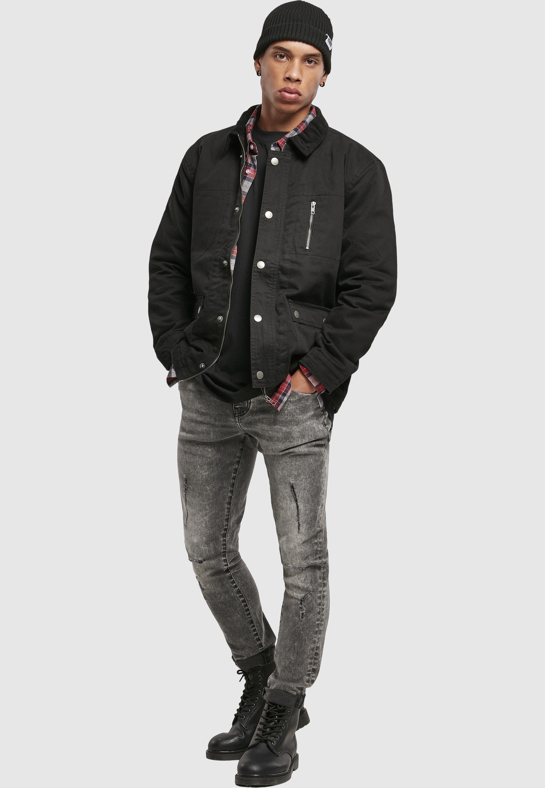 URBAN CLASSICS Winterjacke »Urban Classics Herren Hunter Jacket« 1 Stk. tlg. ohne Kapuze
