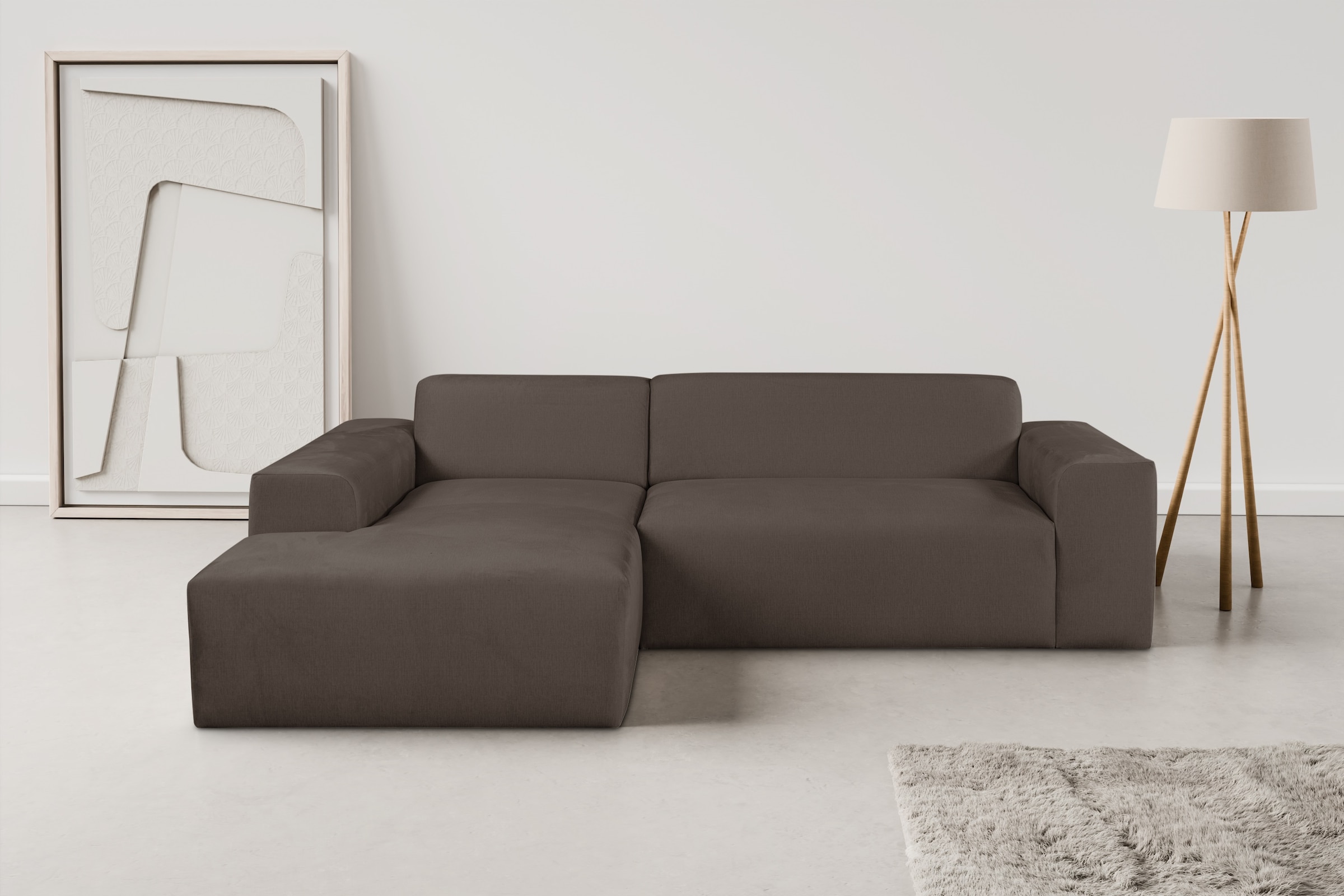 WERK2 Ecksofa »Zeus-L modern & zeitlos, Breite 253 cm, bequemes Sofa« Curvy günstig online kaufen