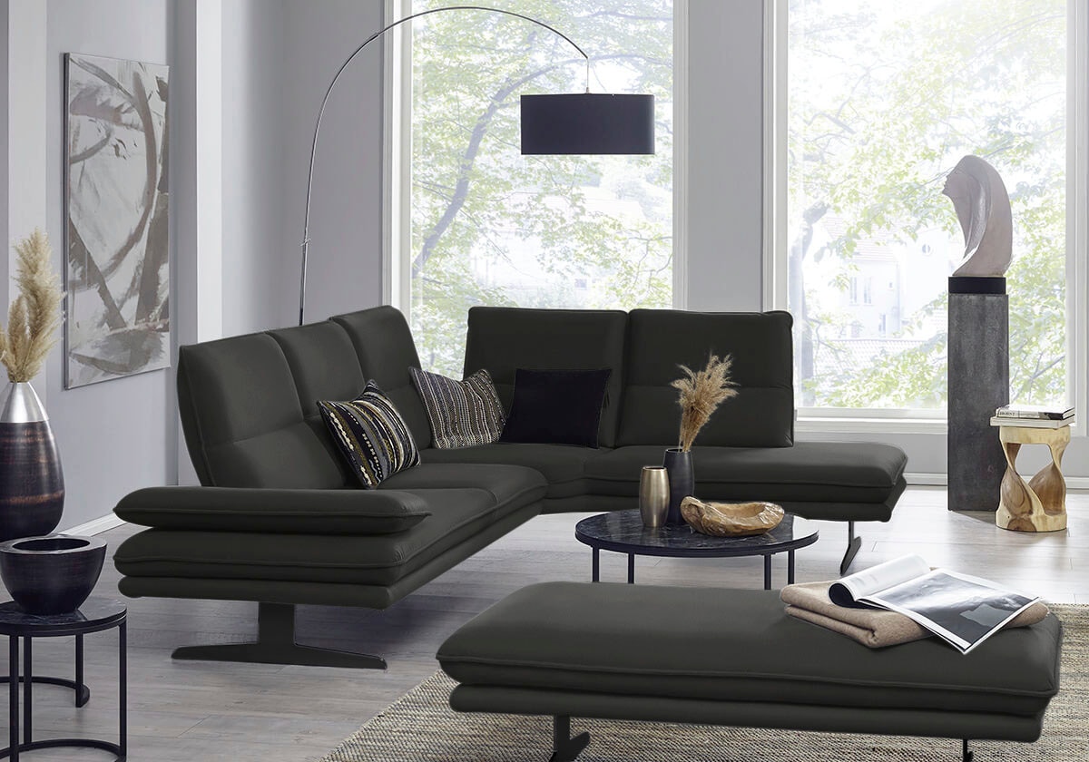 W.SCHILLIG Ecksofa »broadway, Designsofa, toller Sitzkomfort, zeitlos, elegant, L-Form«, Sitztiefenverstellung, Kopfteil- & Seitenteilverstellung, Breite 284cm