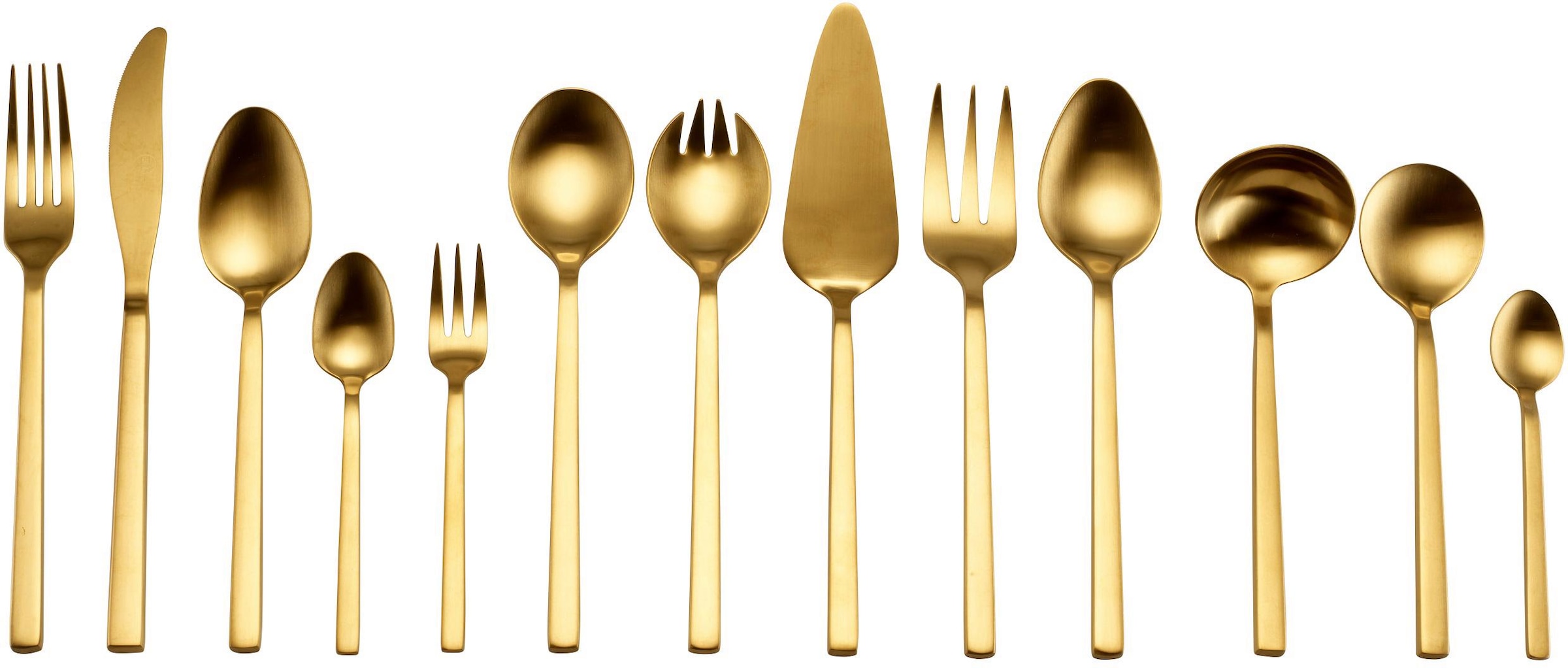 Guido Maria Kretschmer Home&Living Besteck-Set »GMK, Golden Look«, (Set, 68 tlg.), Tafelbesteck, Präsentschachtel, PVD gold mattiert