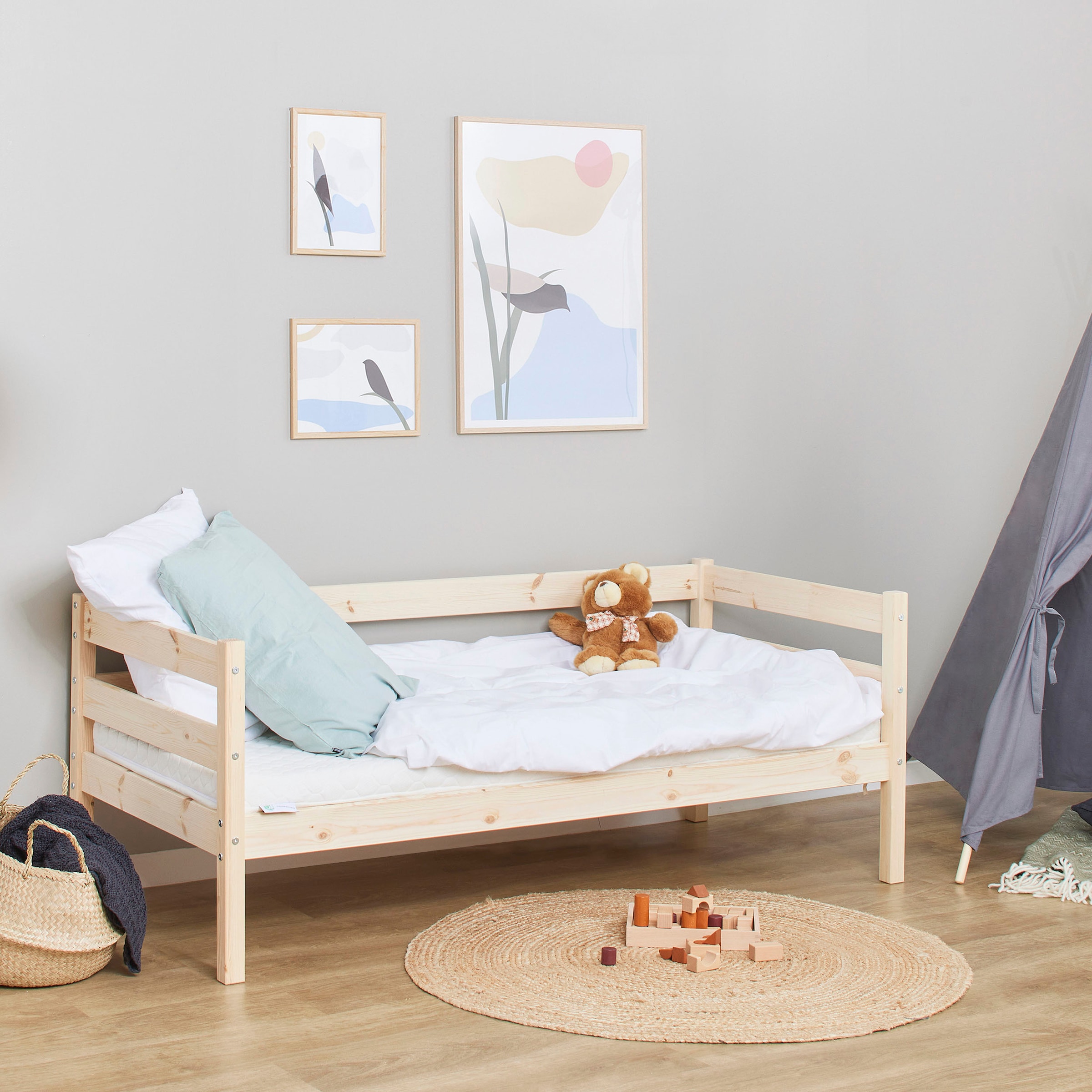 5. Bild von Hoppekids Einzelbett »ECO Comfort«, (Set), mit Rollrost in 8 Farben, wahlweise mit Matratze und Absturzsicherung