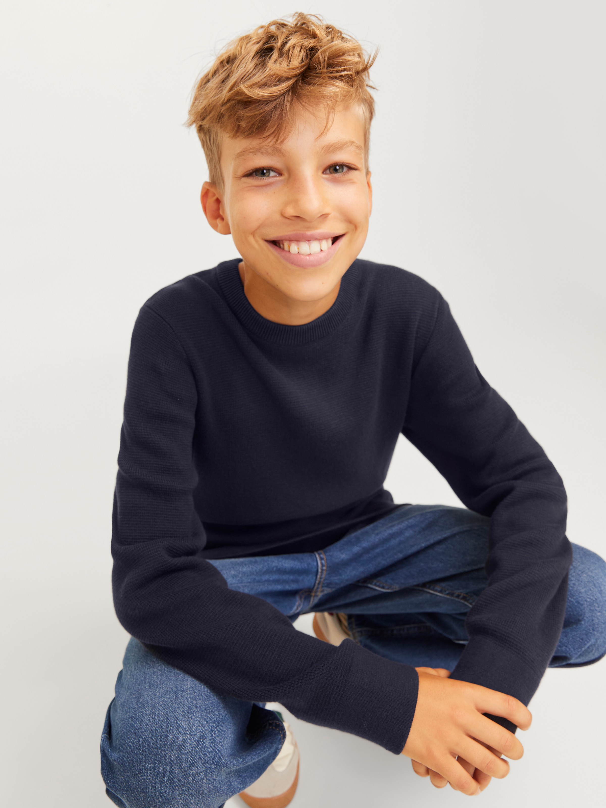 Jack & Jones Junior Rundhalspullover »JPRBLAMILANO STITCH KNIT CREW NECK JNR« Baumwolle, relaxed fit
