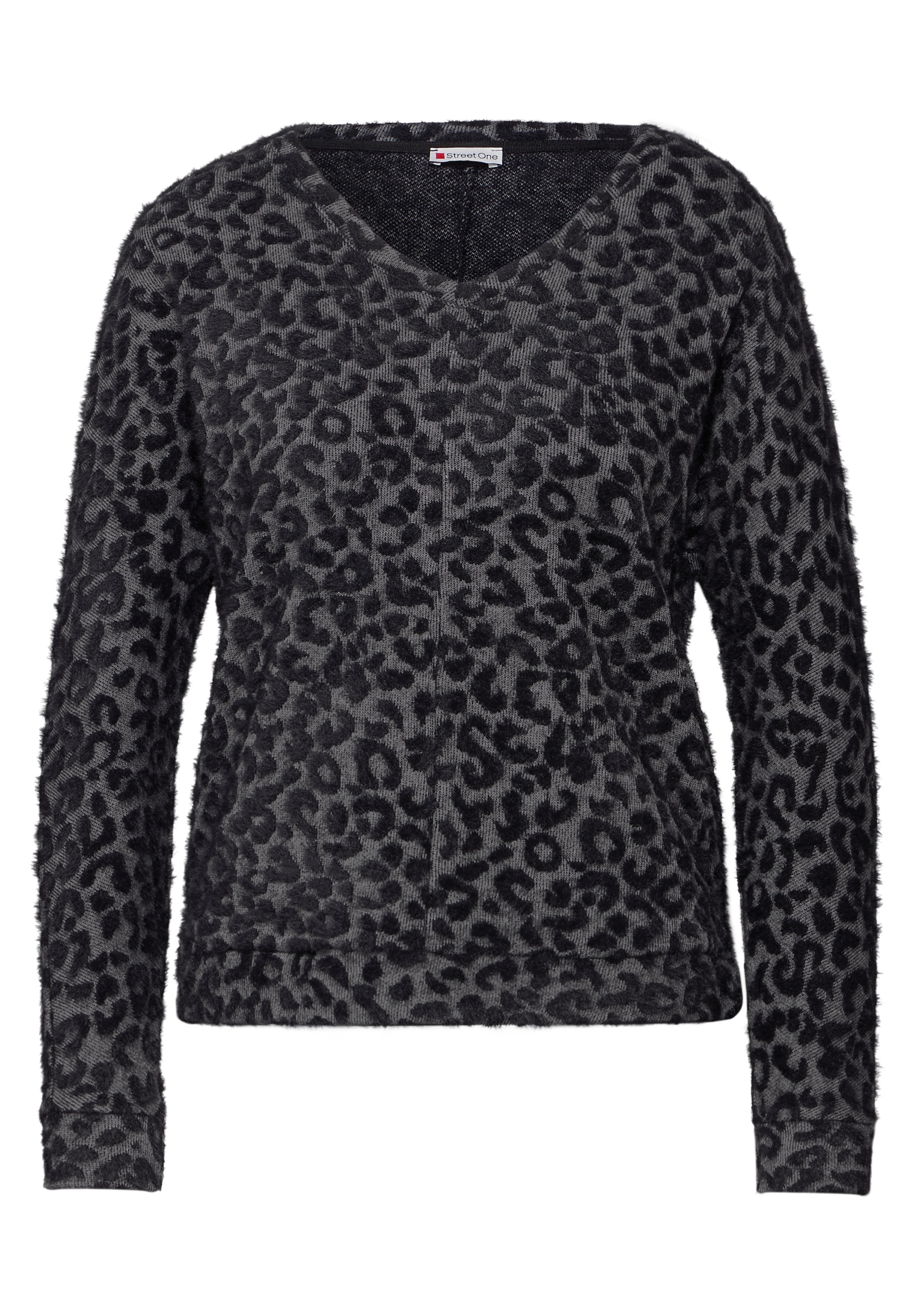 STREET ONE Langarmshirt, mit flauschigem Leomuster