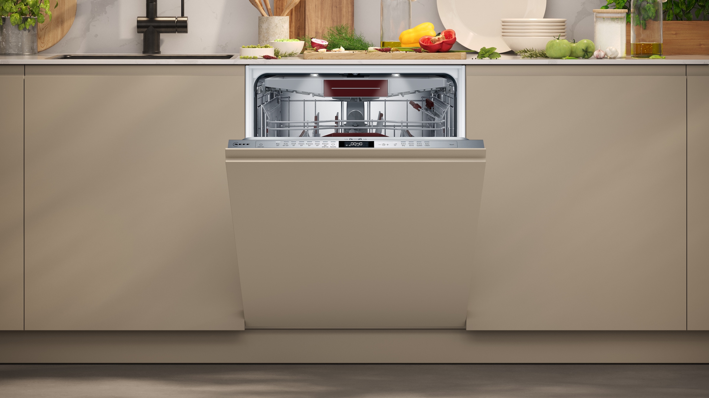 NEFF vollintegrierbarer Geschirrspüler XXL »S257ECX14E«, 14 Maßgedecke, mit Rack Matic