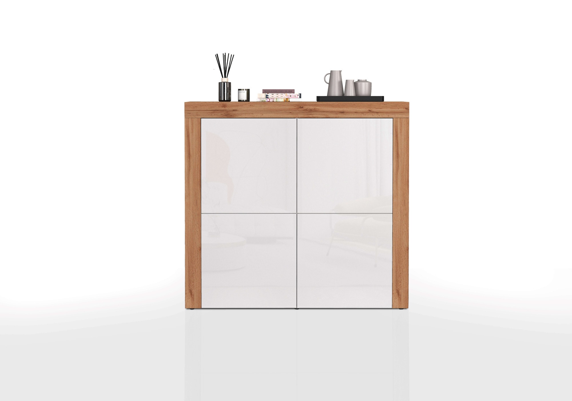 INOSIGN Highboard »CHRONOS Breite 140 cm mit 4 Türen und 8 Fächer 'Made in Italy'«, (1 St.), Hohes Sideboard, Kommode, Schrank, Grifflos mit Push to Open