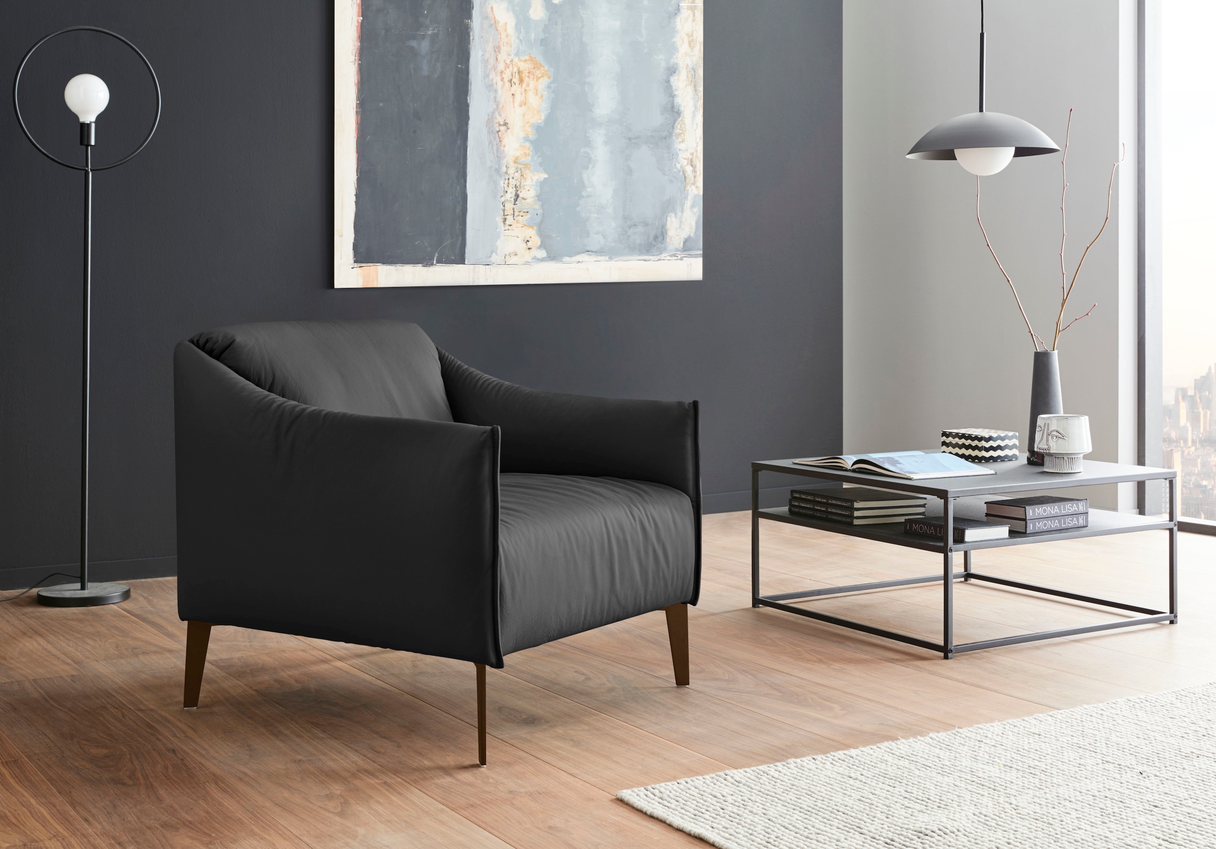 W.SCHILLIG Cocktailsessel »sally«, mit Metall-Winkelfüßen in Bronze pulverbeschichtet
