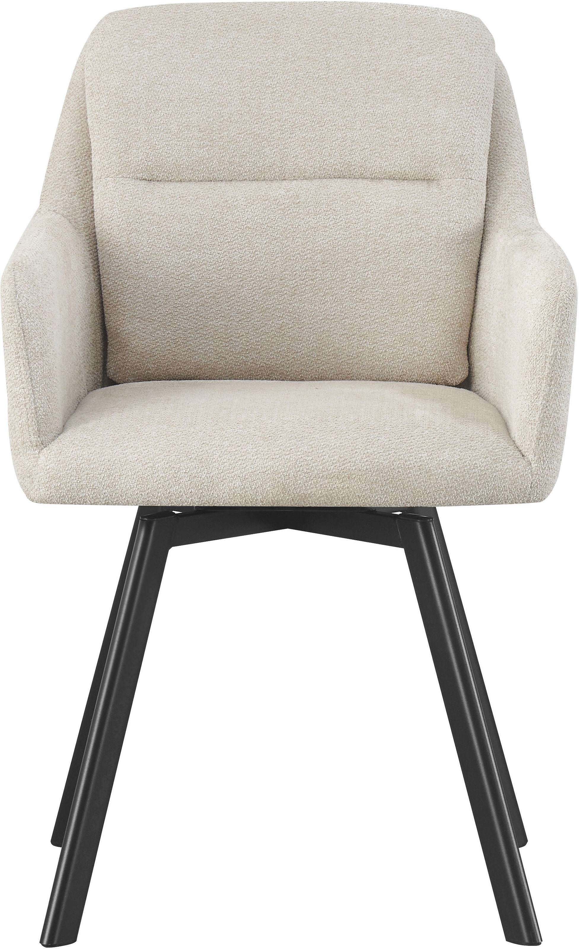 Home affaire Esszimmerstuhl »NEEPAWA, 2er Set, mit Metallgestell in matt schwarz« (Set) 2 Stk.in verschiedenen Farben, Belsatbarkeit pro Stuhl 120 kg, mit Armlehne