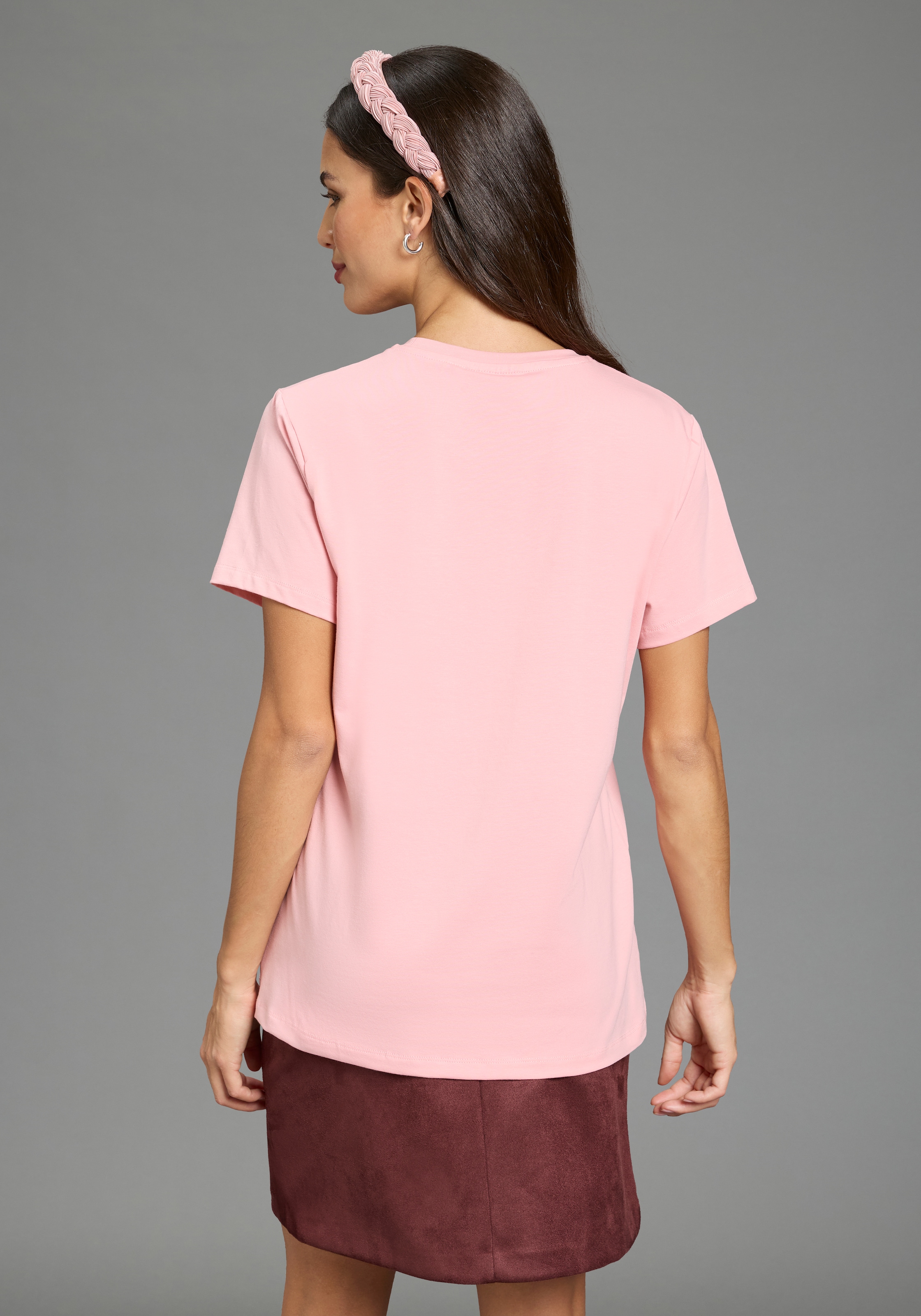 Laura Scott T-Shirt »BARBIE Glitzerdruck T-Shirt, Mattel« BARBIE Nussknacker Style, schmale Passform, modischer Stil, Mini-Me
