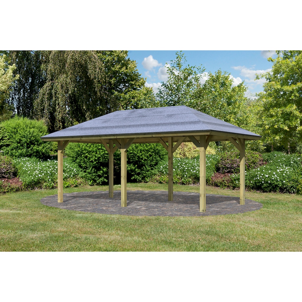 Karibu Pavillon »Bergen 2«, (Set), BxTxH: 592x338x290 cm, mit H-Pfostenanker