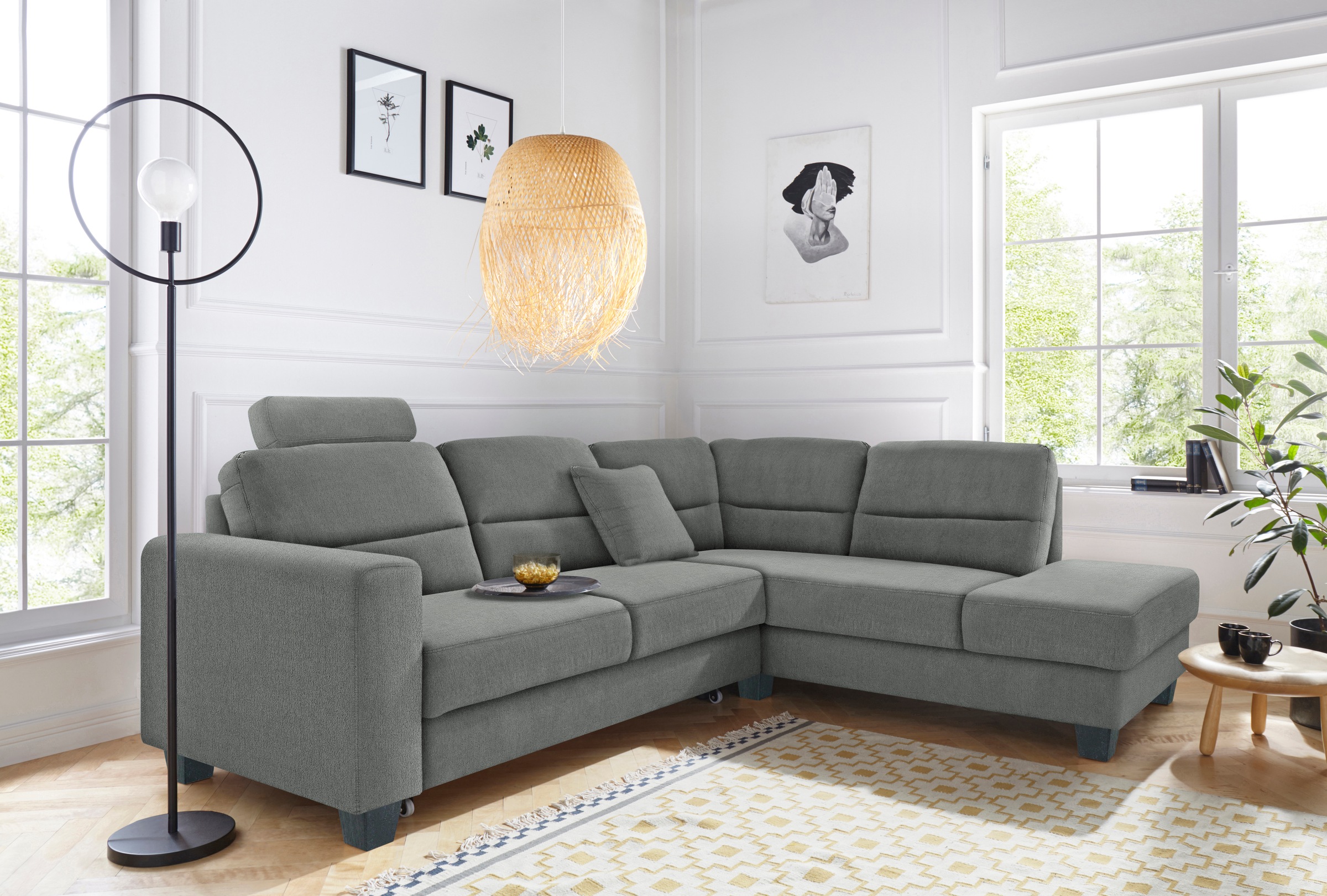 TRENDMANUFAKTUR Ecksofa »Chamber, L-Form«, inklusive einer Kopfstütze, wahlweise mit Schlaffunktion