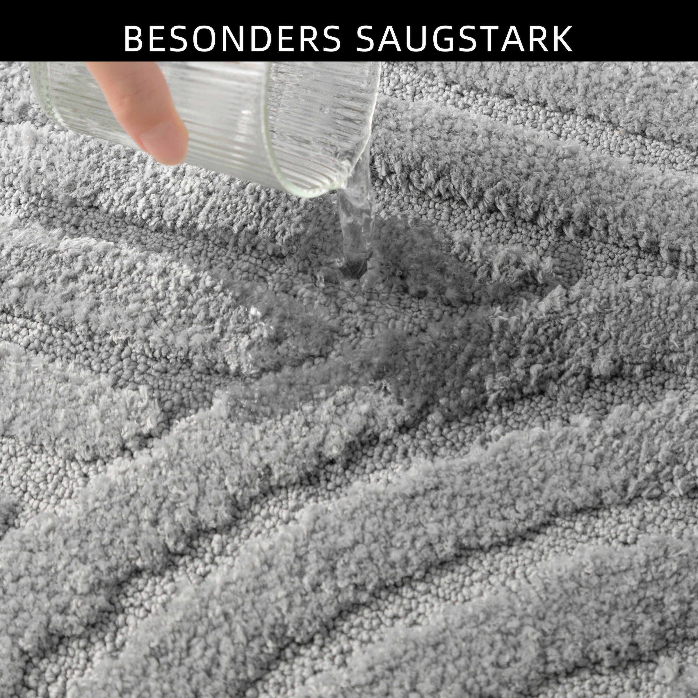 my home Badematte »Regona Scandi, Badvorleger, Badezimmer Teppich, Duschvorleger«, rutschhemmend beschichtet, strapazierfähig, Badteppich, Uni Farben, Hoch-Tief-Effekt, modernes Muster, Zen