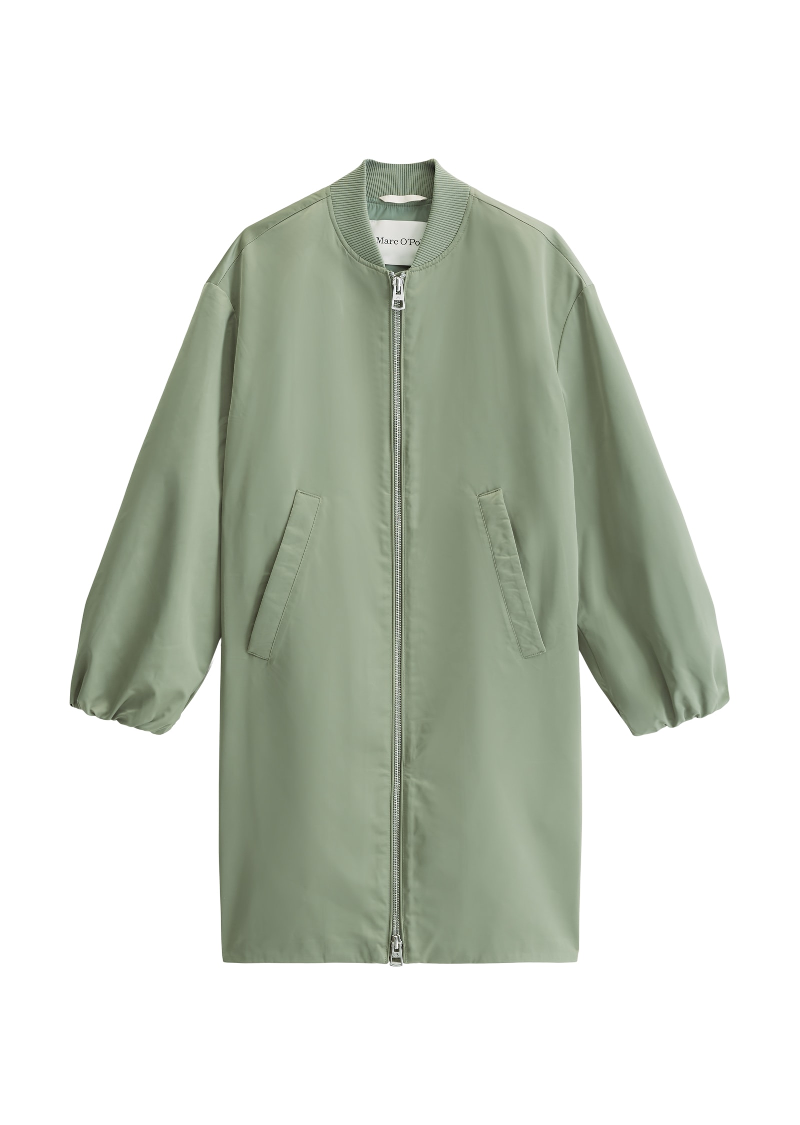 Marc O'Polo Langmantel im Aviator-Stil regular aus recyceltem Polyester-Twill