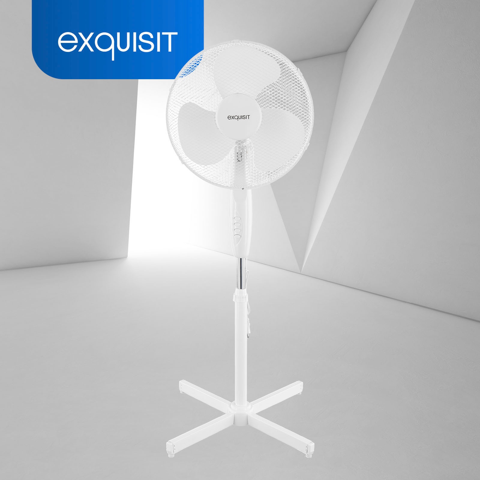 exquisit Standventilator »VS 35064 we«, Ø 40 cm, Metall, inkl Oszillation & 50 W Leistung