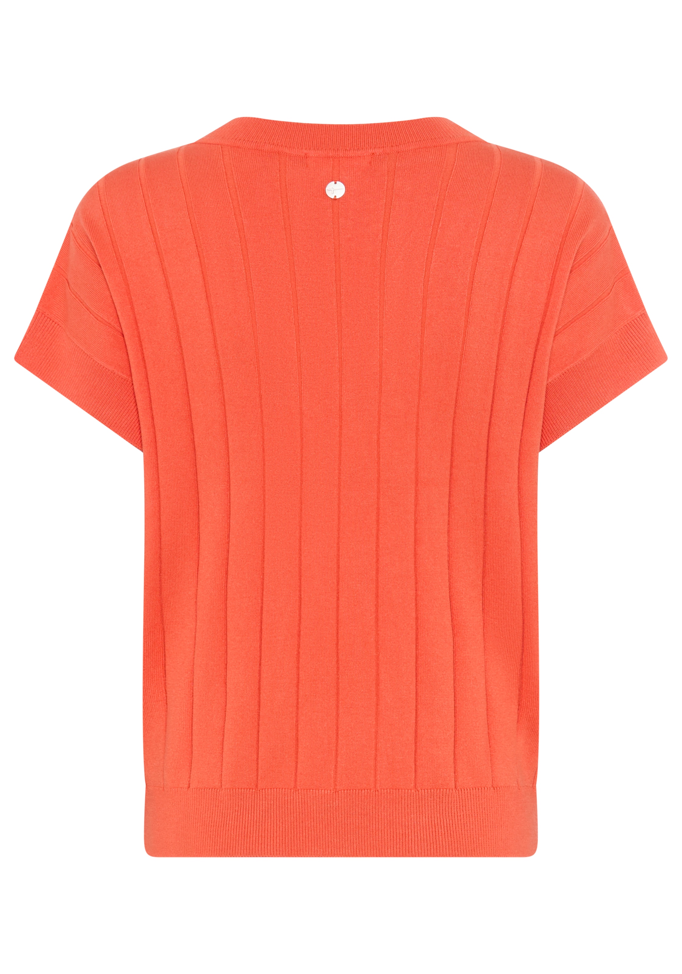 Tamaris Kurzarmpullover mit Streifenstruktur und lässigem Schnitt