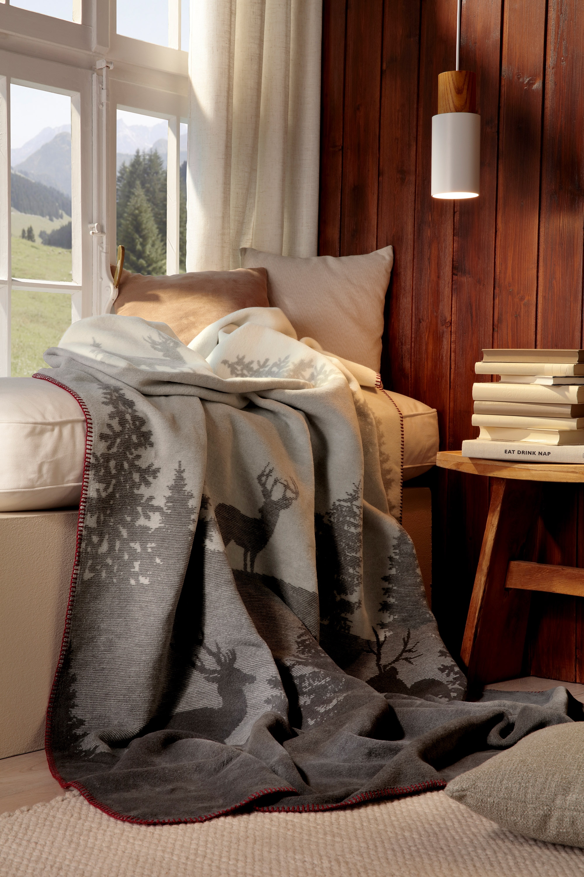 Biederlack Wohndecke »Deerlight« winterliche Alpenstimmung