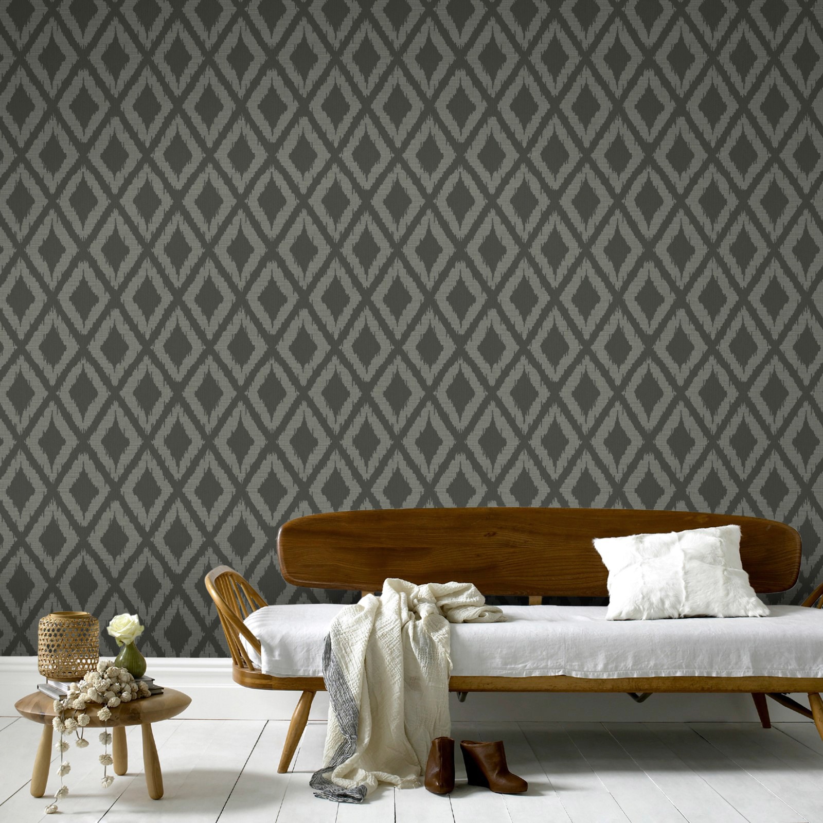 WOW Vliestapete »Ikat Grau«, FSC® zertifiziert, mit lebhaftem Druck, 10 Met günstig online kaufen