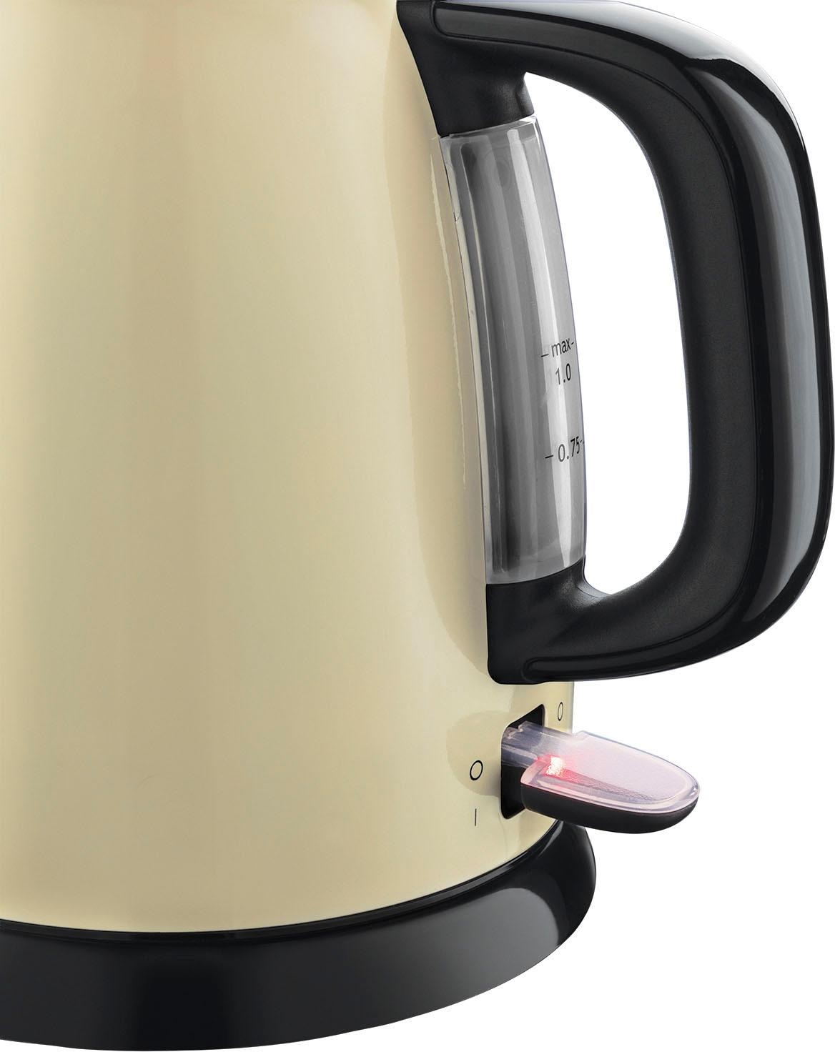 RUSSELL HOBBS Wasserkocher »Colours Plus+ Cream 24994-70«, 1 l, 2400 W, Edelstahl, Schnellkochfunktion, Perfect-pour-Ausgustülle, Kalkfilter