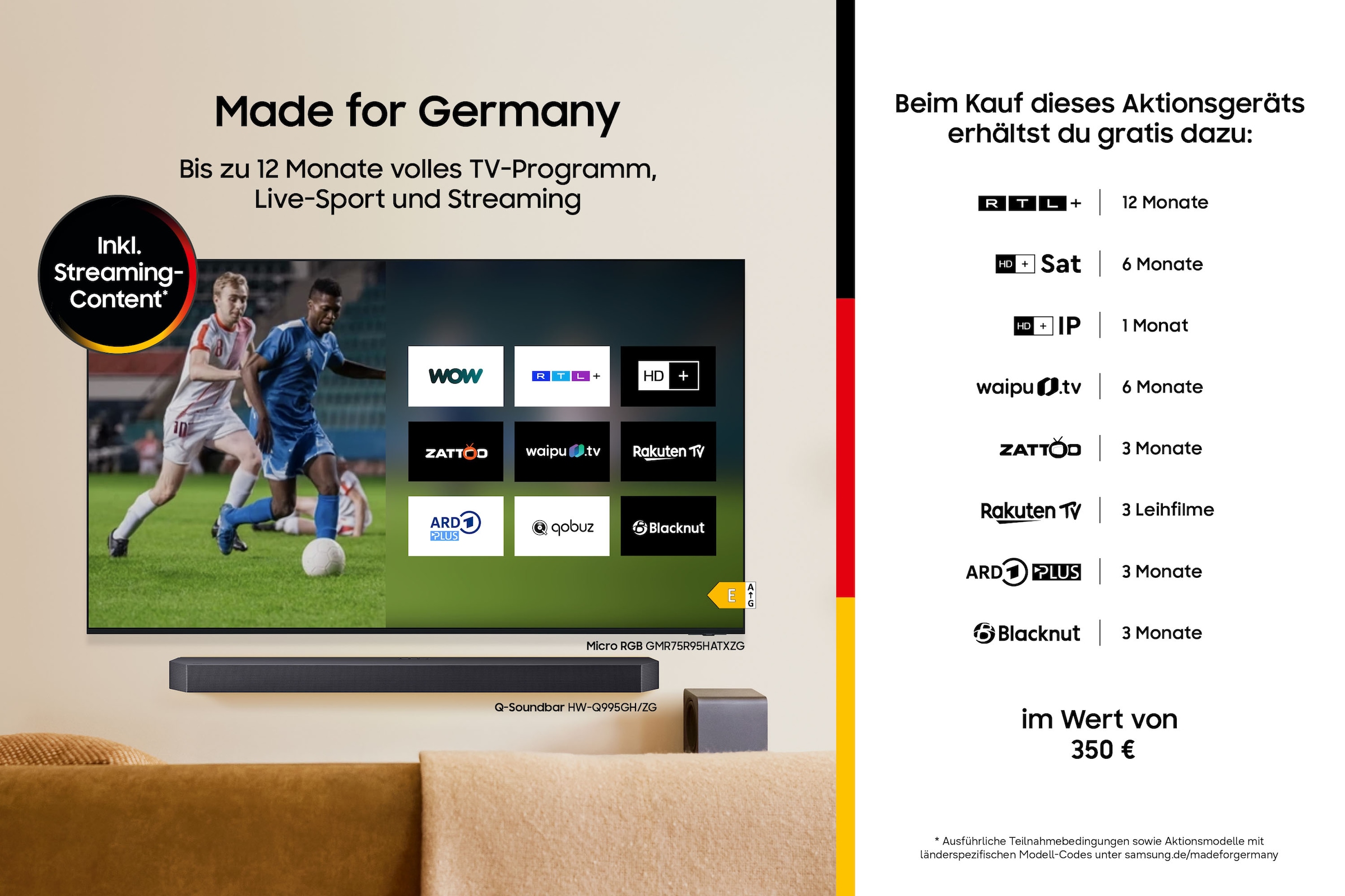 Samsung OLED-Fernseher »GQ77S83HAE« 195 cm/77 ″ Smart-TV HDR 10+ Bild, Premium Gaming Pack mit 120Hz, HDMI 2.1, Dolby Atmos
