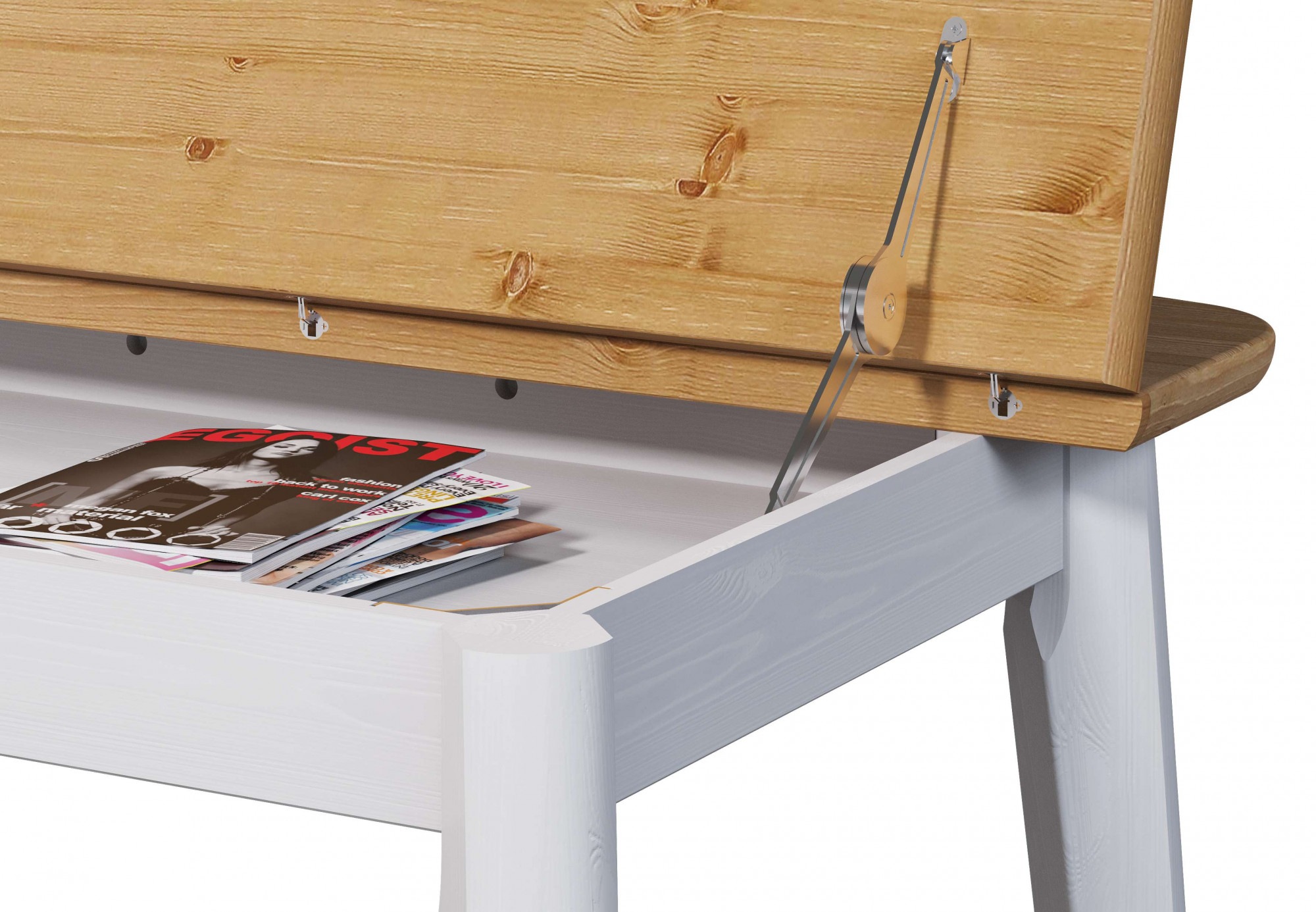 Home affaire Esstisch »Palermo, multifunktionaler Tisch, Arbeitstisch, Schreibtisch«, mit Stauraum, Platte aufklappbar, Home Office Schreibtisch, Massivholz