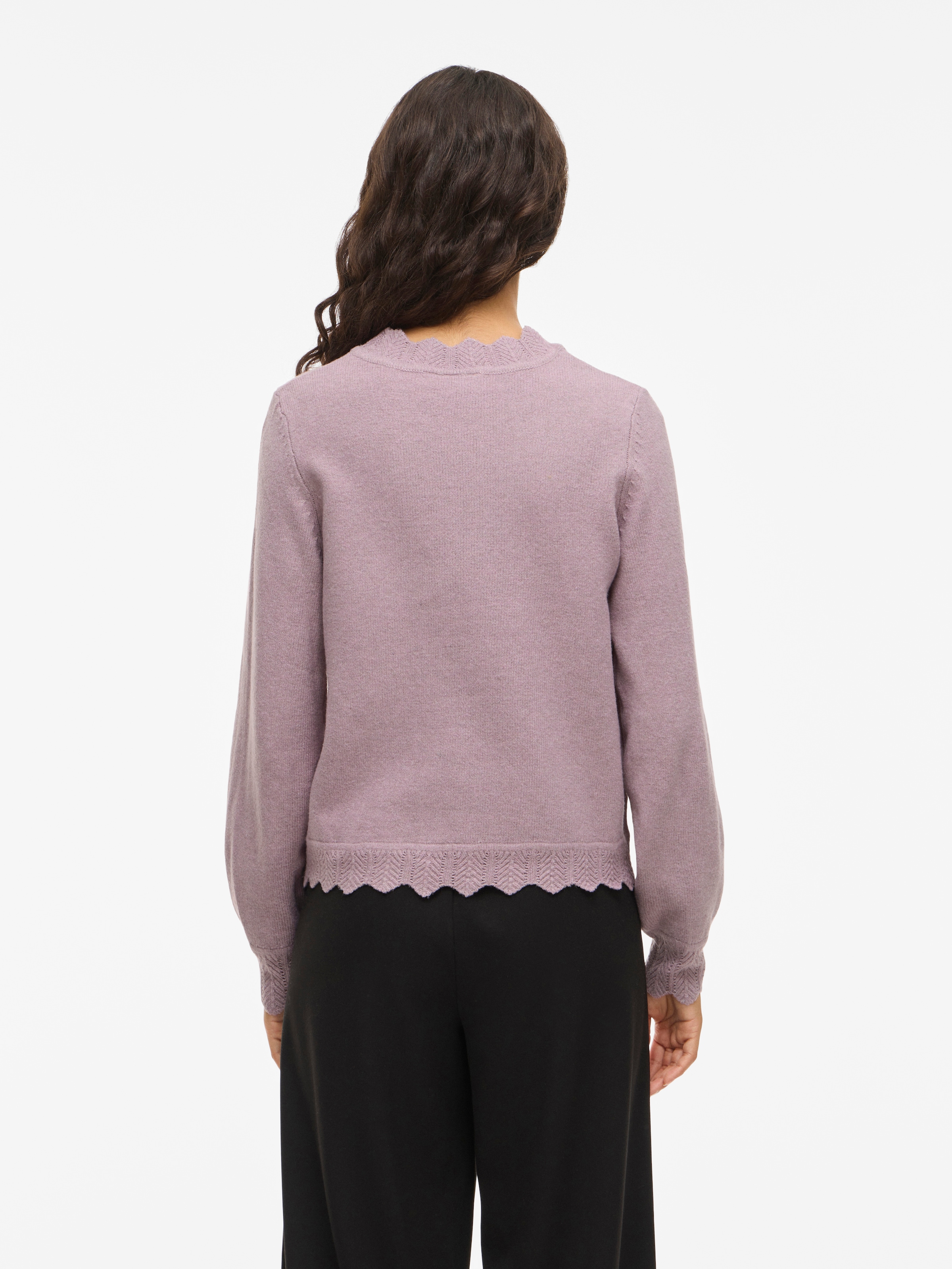 Vila Strickpullover »VINIKOLINA O-NECK L/S KNIT TOP - NOOS« Materialmix, regular fit