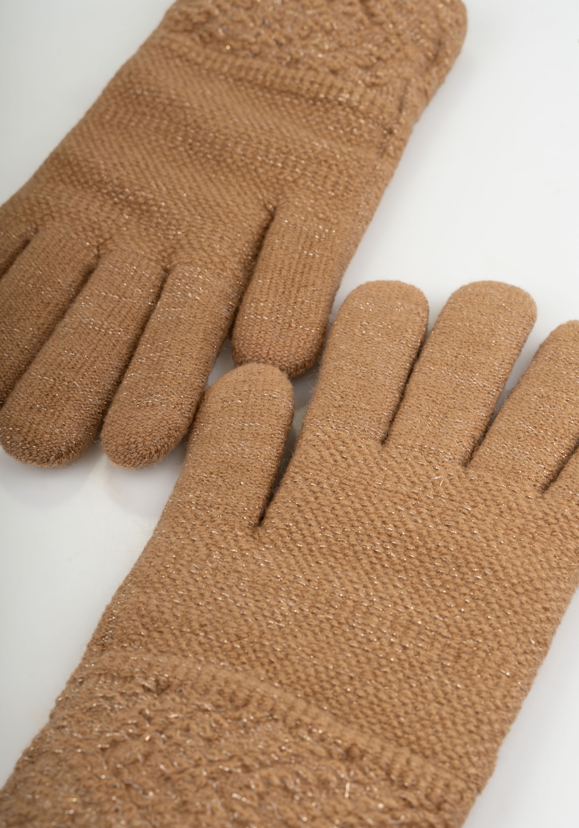 Capelli New York Strickhandschuhe 1 Paar,  dezenter Metallic-Schimmer, gemustert, hoch elastisch