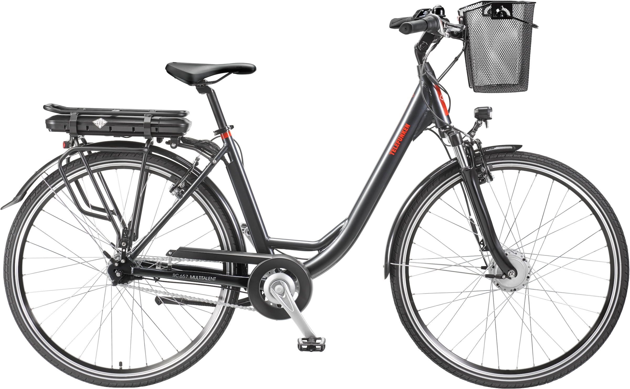 Telefunken E-Bike »Multitalent RC657«, 7 Gang, Shimano, Nexus, Frontmotor 250 W, Pedelec, Elektrofahrrad für Damen u. Herren