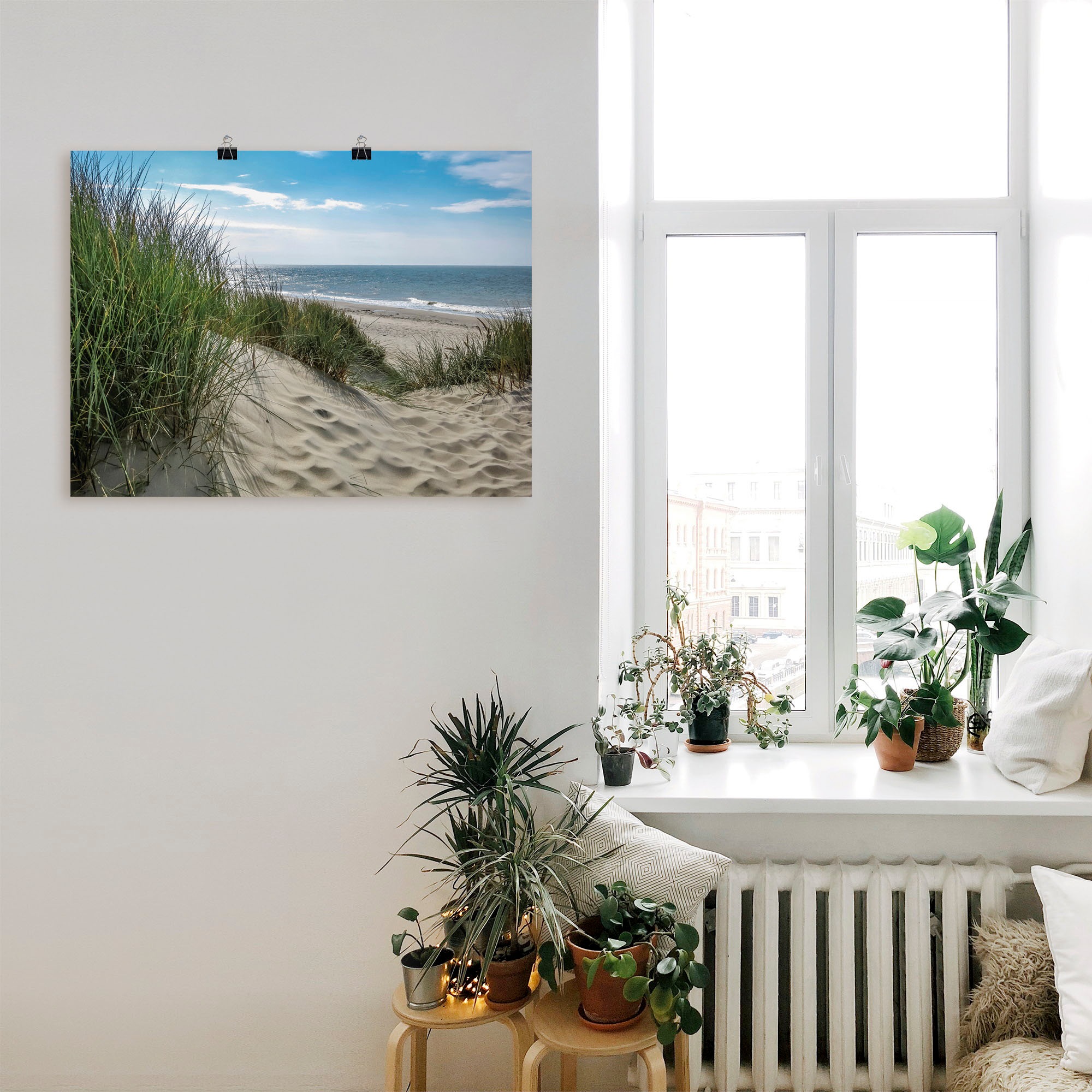 Artland Wandbild »Dünenlandschaft im Sommer an der Nordsee«, Strand, (1 St.), als Alubild, Outdoorbild, Leinwandbild, Poster, Wandaufkleber