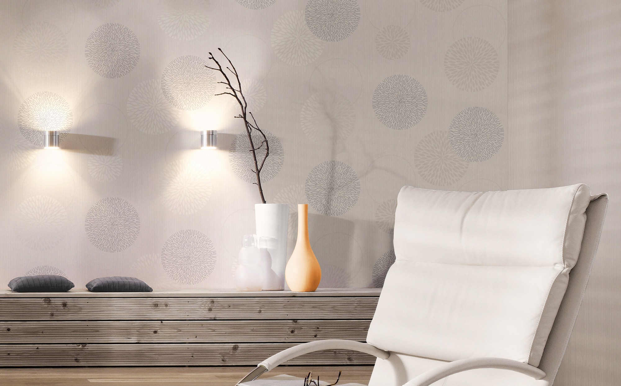 A.S. Création Vliestapete »Spot« Motiv | botanisch | floral leicht strukturiert Tapete Kreise Tapeten Wohnzimmer Schlafzimmer Küche modern Design Büro