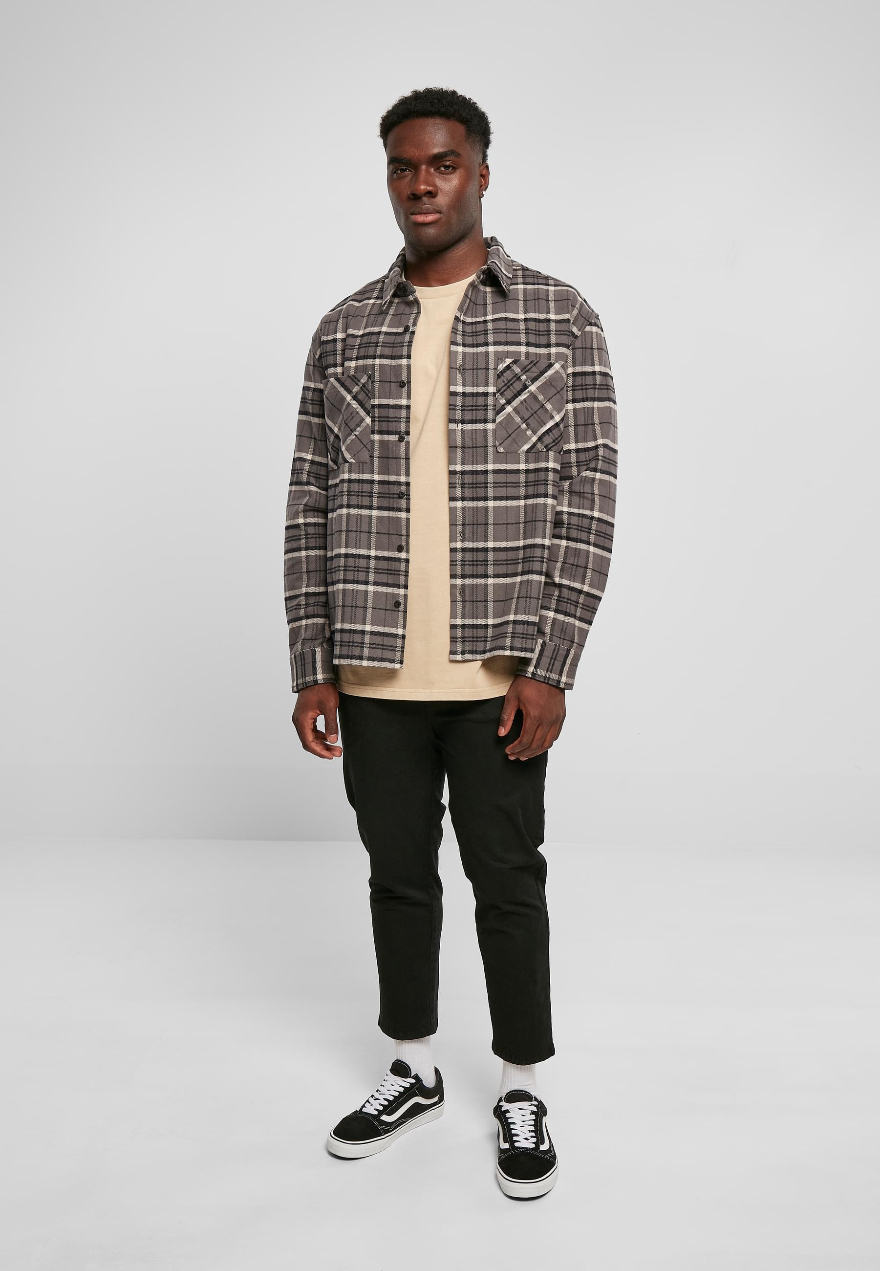 URBAN CLASSICS Langarmhemd »Urban Classics Herren Boxy Kane Check Shirt« 1 Stk. tlg.