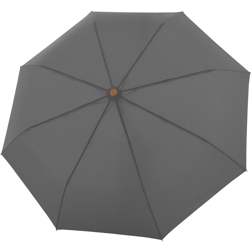 doppler® Taschenregenschirm »nature Mini, slate grey«, aus recyceltem Material mit Griff aus FSC®- schützt Wald - weltweit