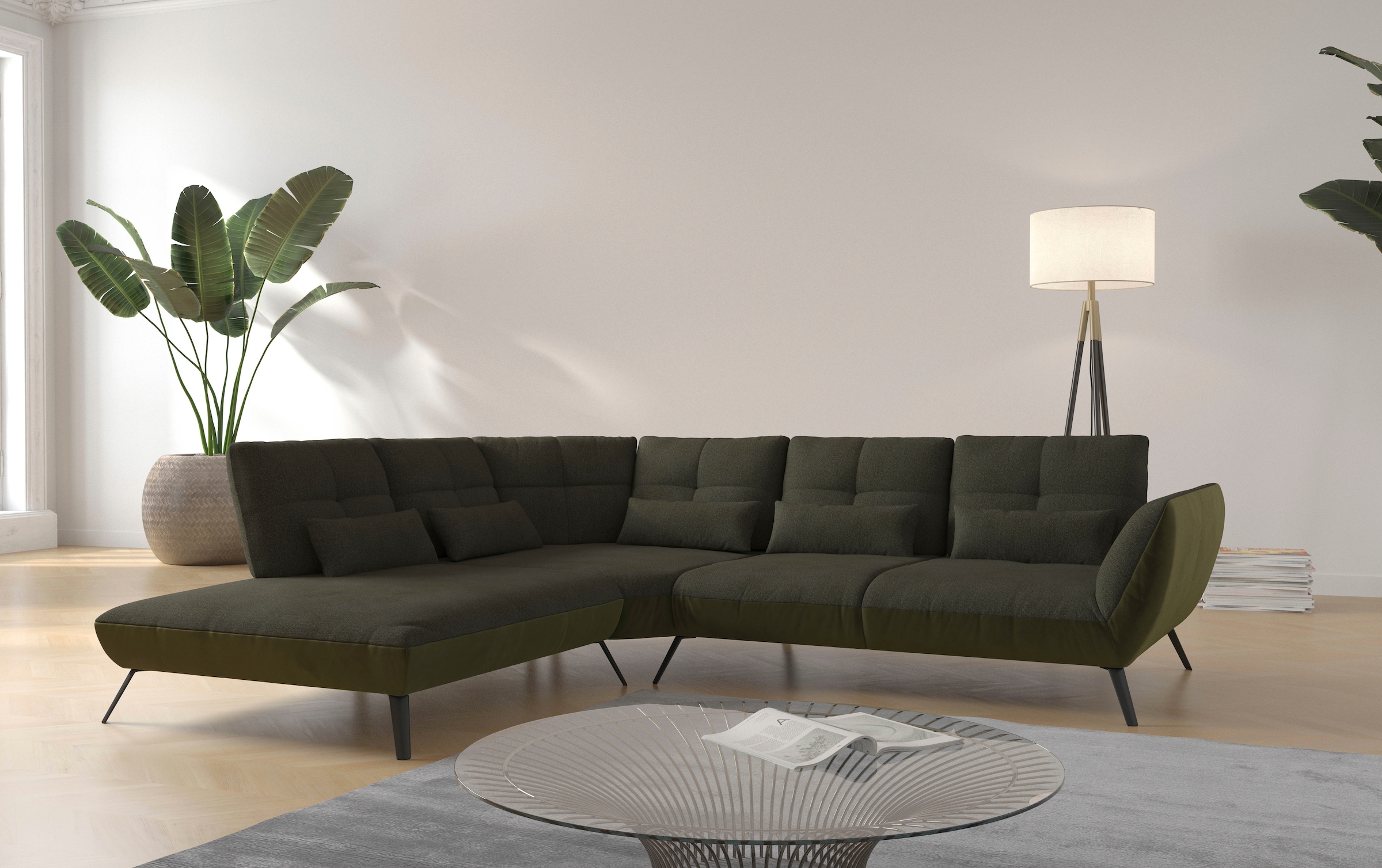 PLACES OF STYLE Ecksofa »Mikado L-Form« inkl. Sitztiefenverstellung und Arm günstig online kaufen