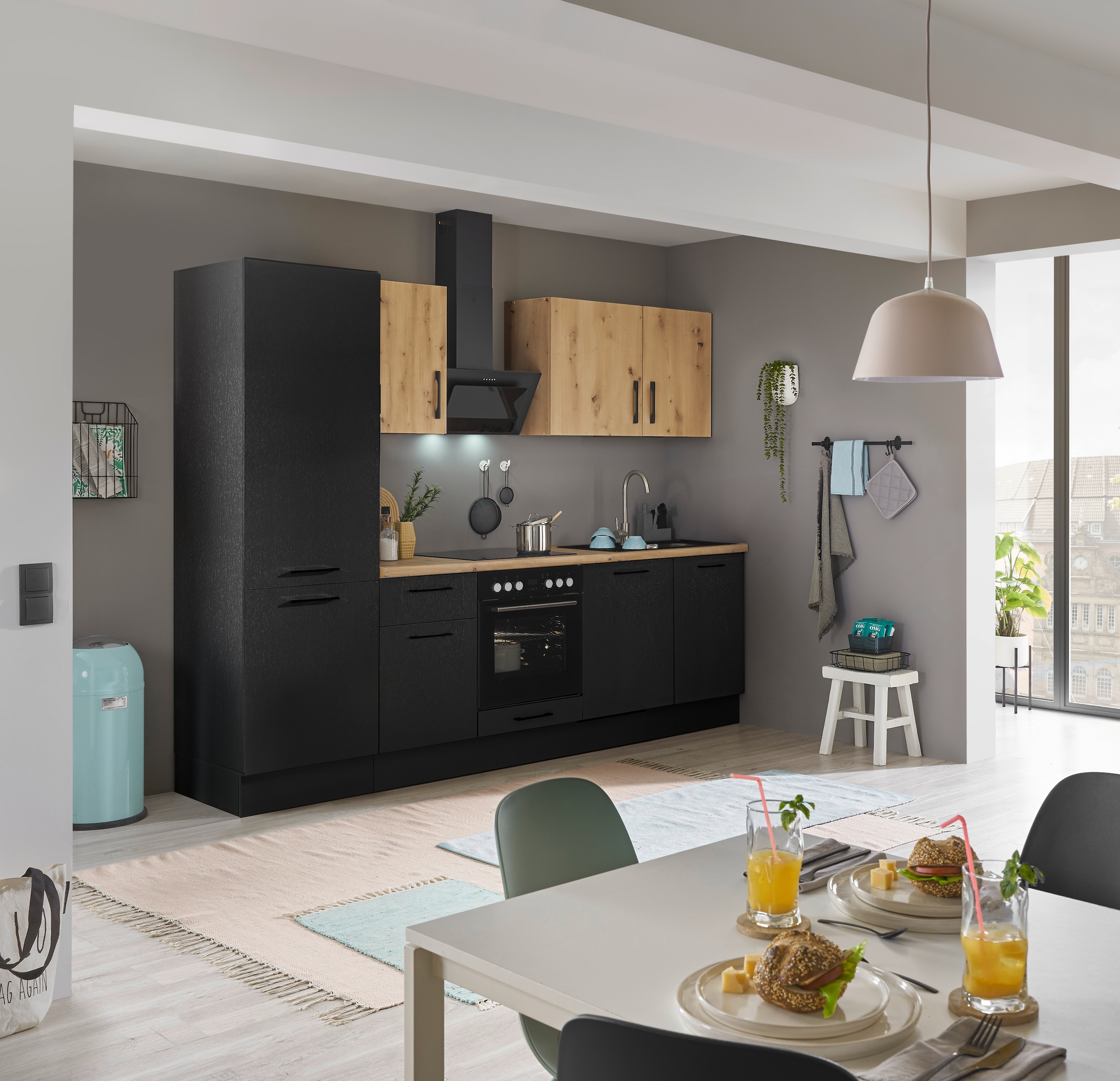 BASIC by Balculina Küchenzeile »Turin«, Breite 280 cm, wahlweise mit E-Geräten