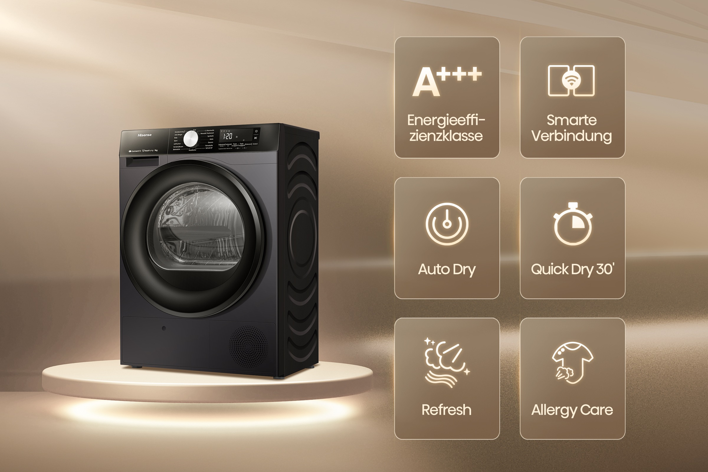 Hisense Wärmepumpentrockner »DH3S902B«, 9 kg