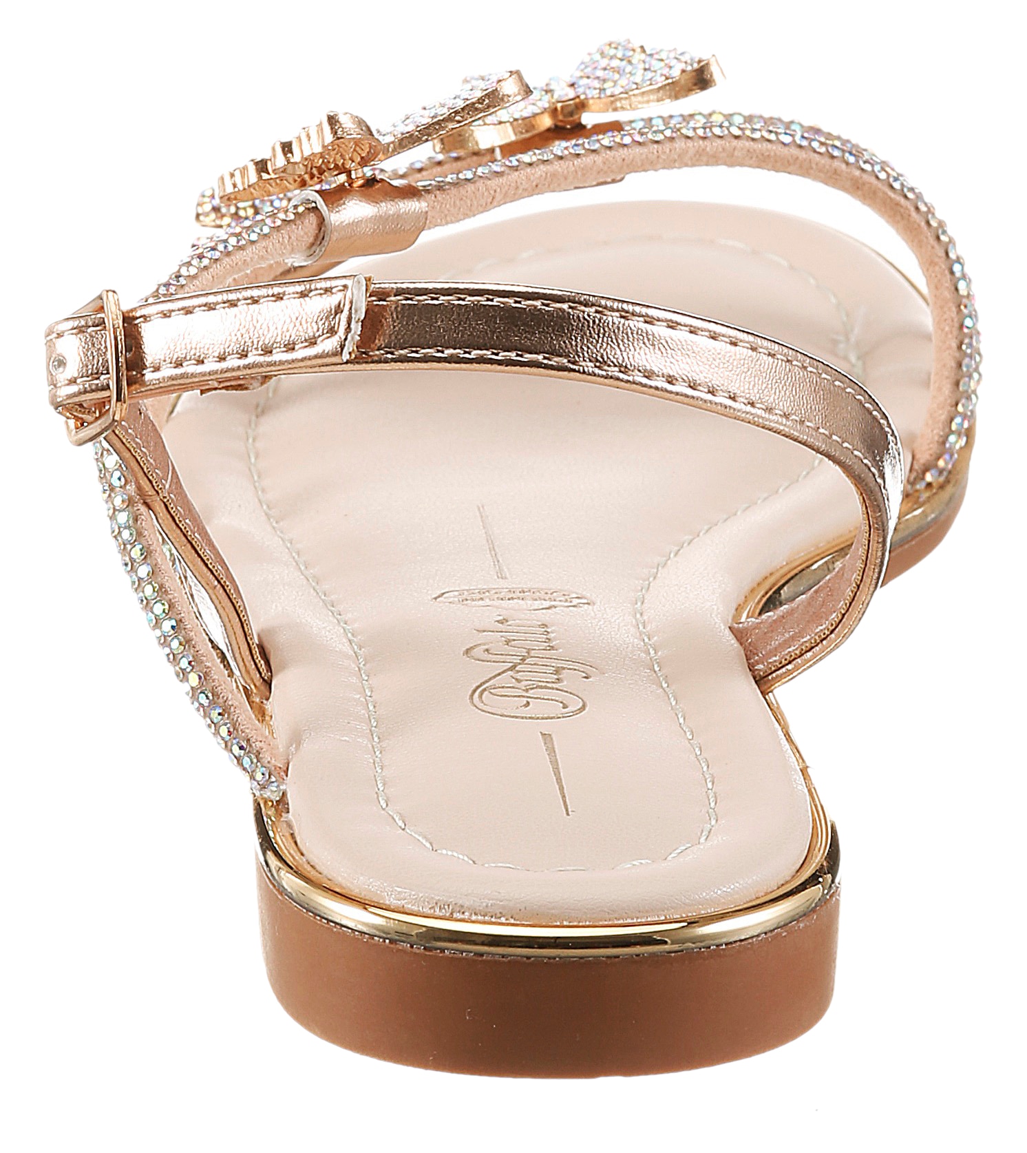 Buffalo Riemchensandale  Sommerschuh, Zehentrenner mit Glitzerdetails