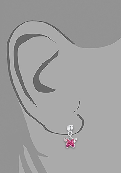 Prinzessin Lillifee Paar Ohrhänger »Schmetterling, 2033997«, mit Preciosa Crystal