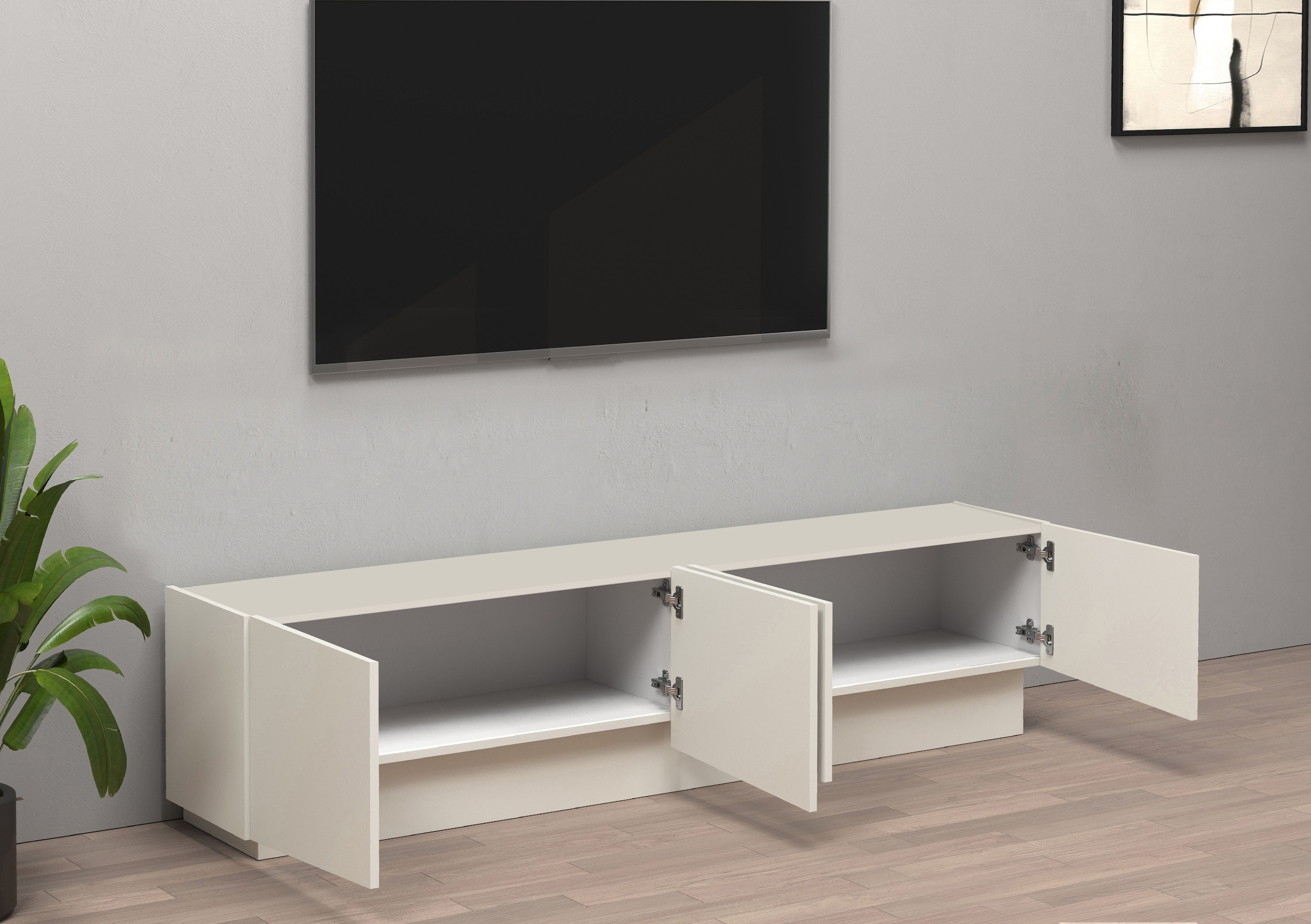 INOSIGN Lowboard »VELA, Lowboard, Breite 180 cm, Design mit schrägen Türen«, (1 St.), Made in Italy, Maße-B/T/H: 180x35x45, Lowboard, TV-Board, TV-Kommode
